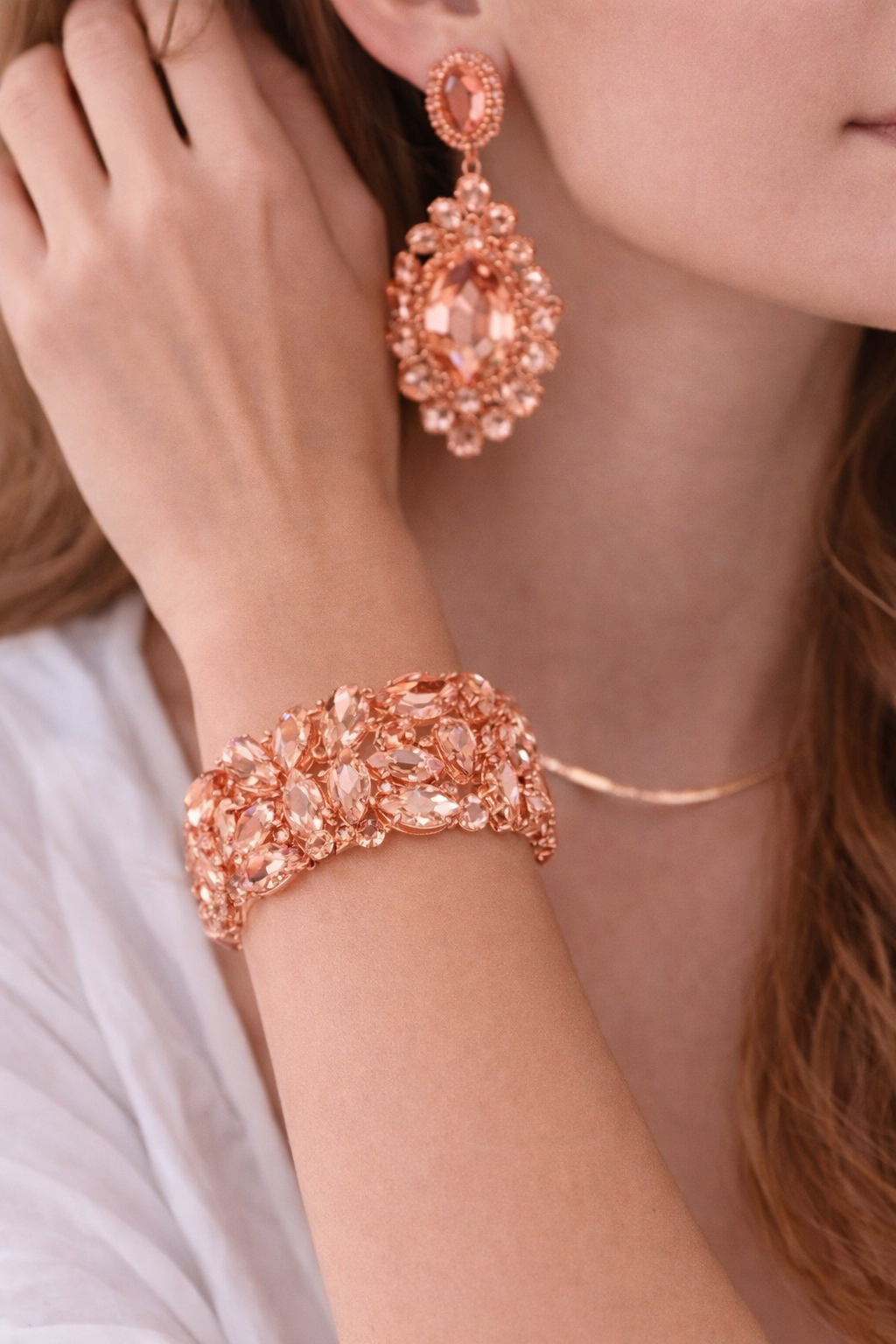 Orecchini & Bracciale Luxury Cipria