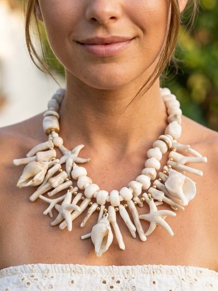Collana Corallo & Conchiglie