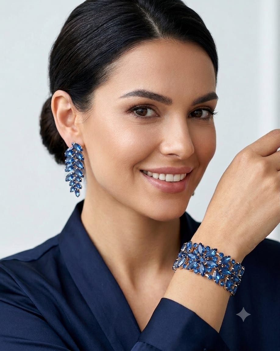 Orecchini & Bracciale Cobalto