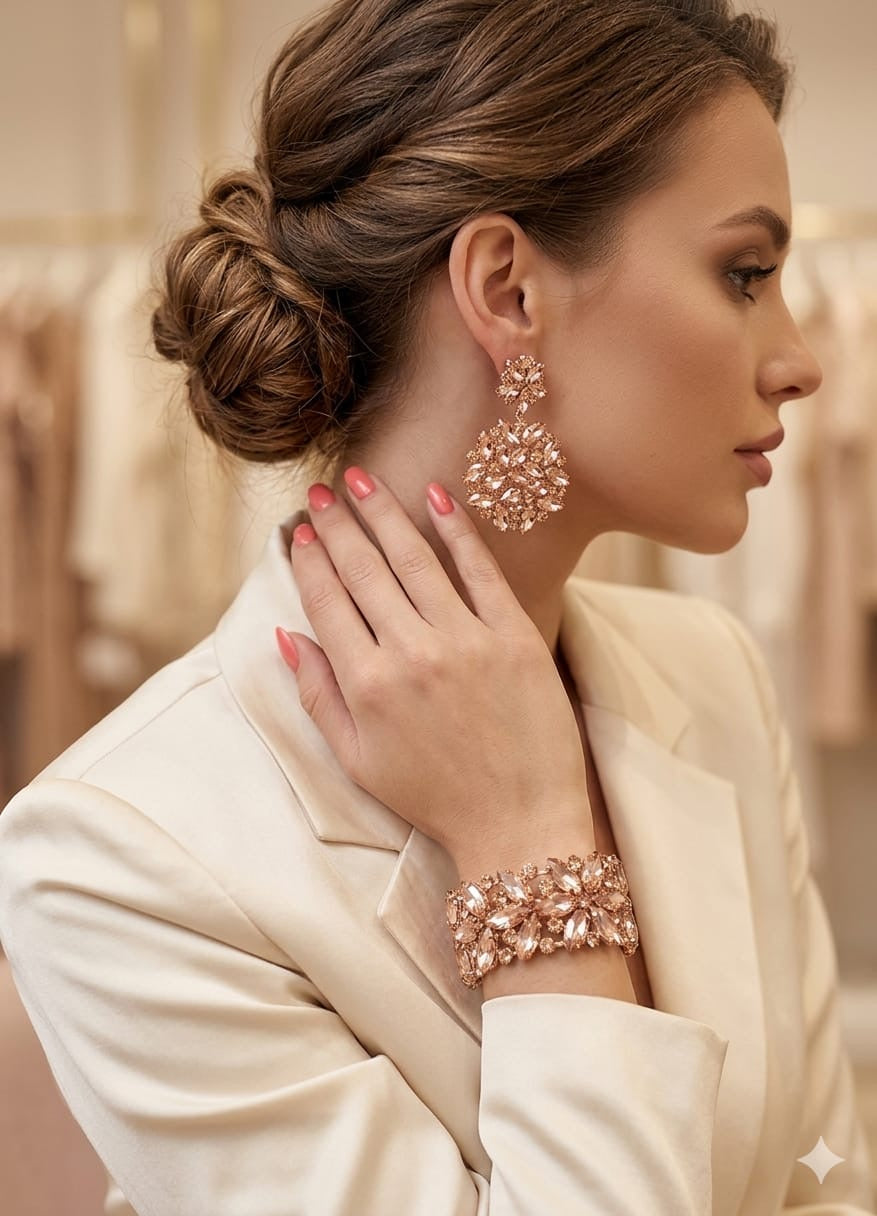 Orecchini & Bracciale Cipria