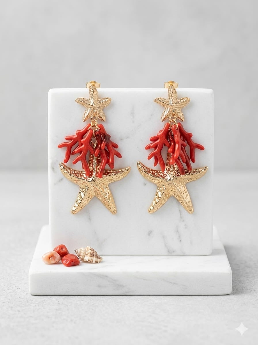Orecchini Stelle & Coralli