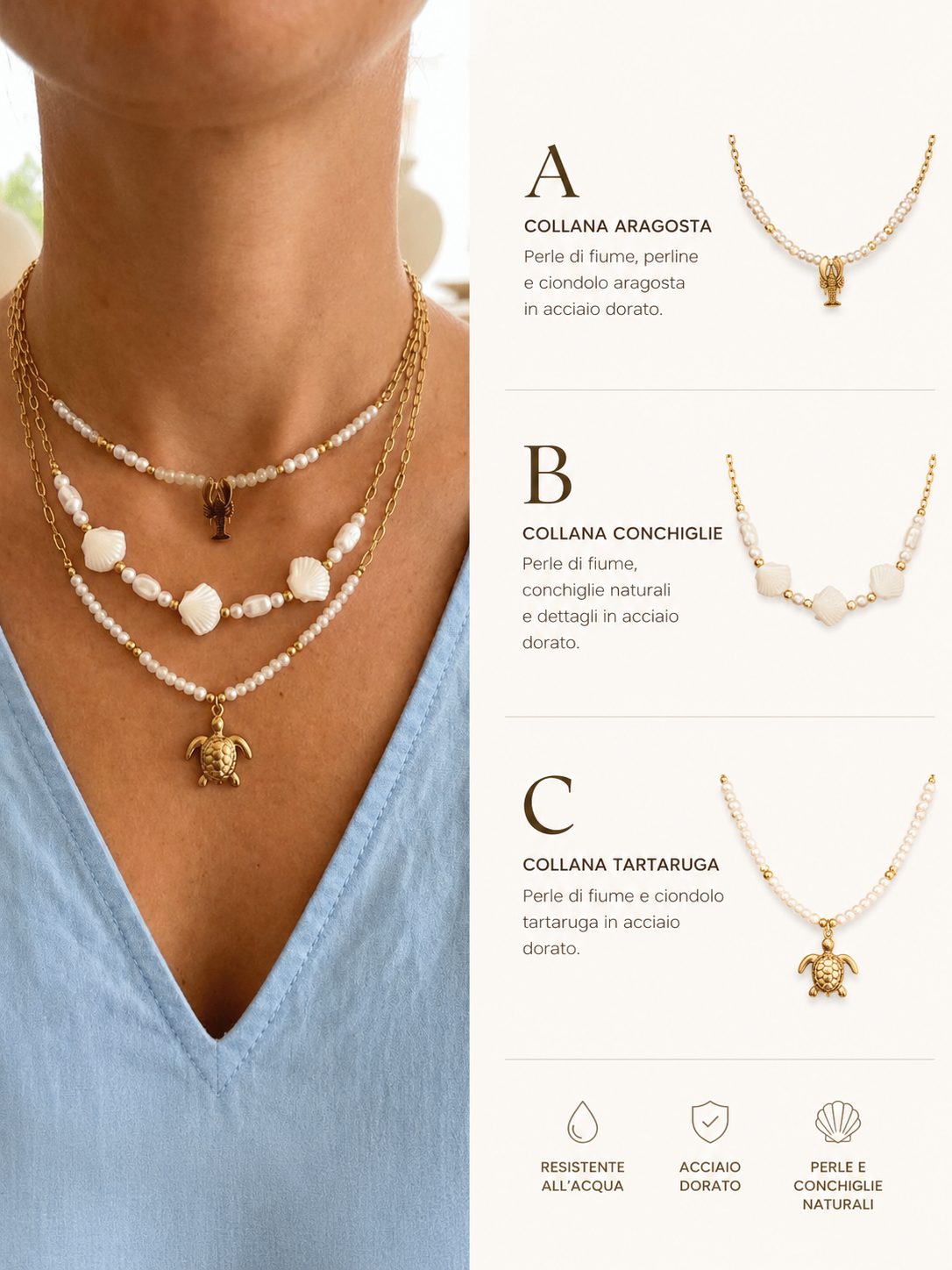 Collana Santorini White