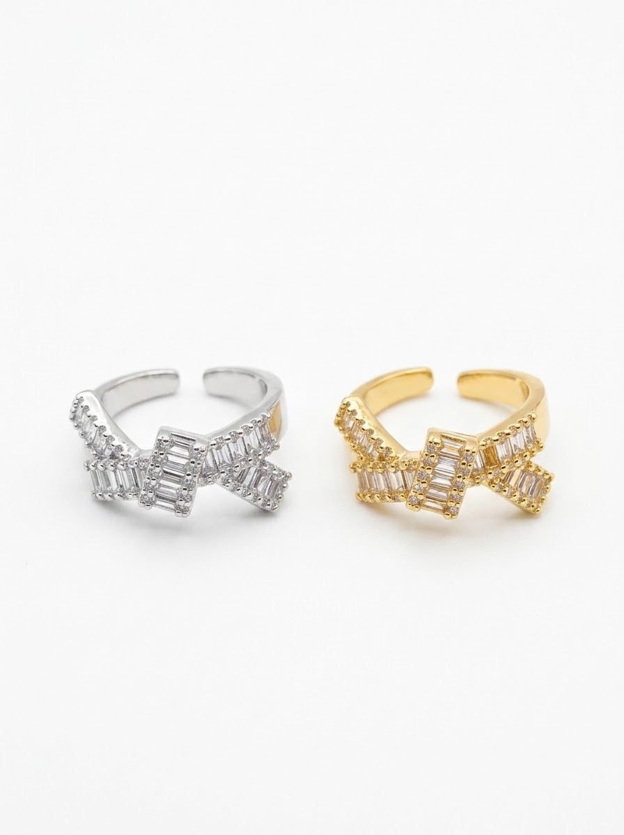 Anello Fiocco Baguette