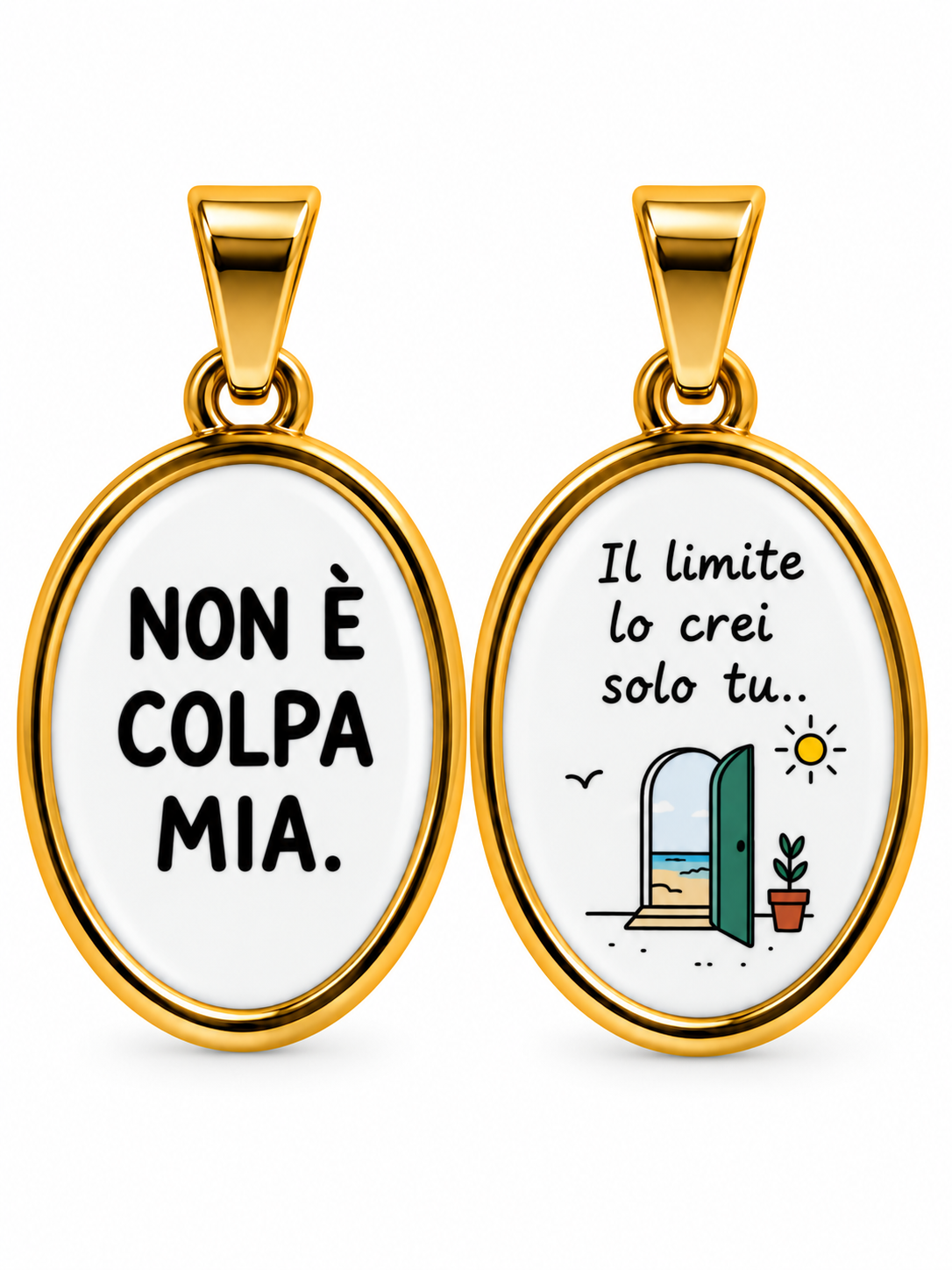 CIONDOLO OVALE FRASI
