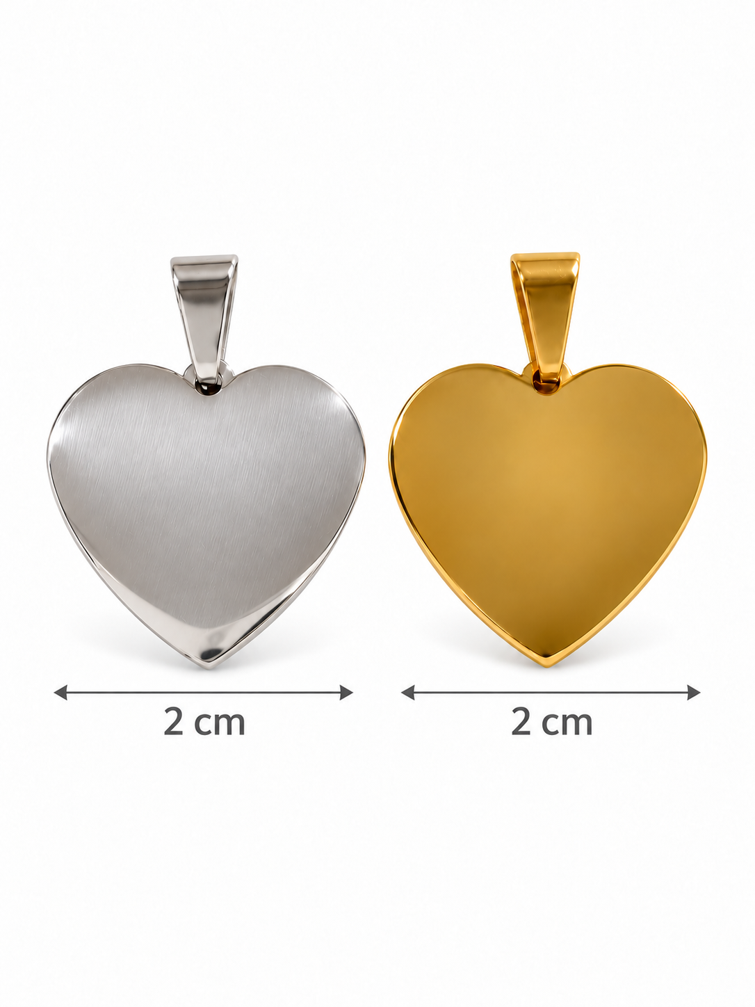 CIONDOLO CUORE 2 cm Incisione Inclusa