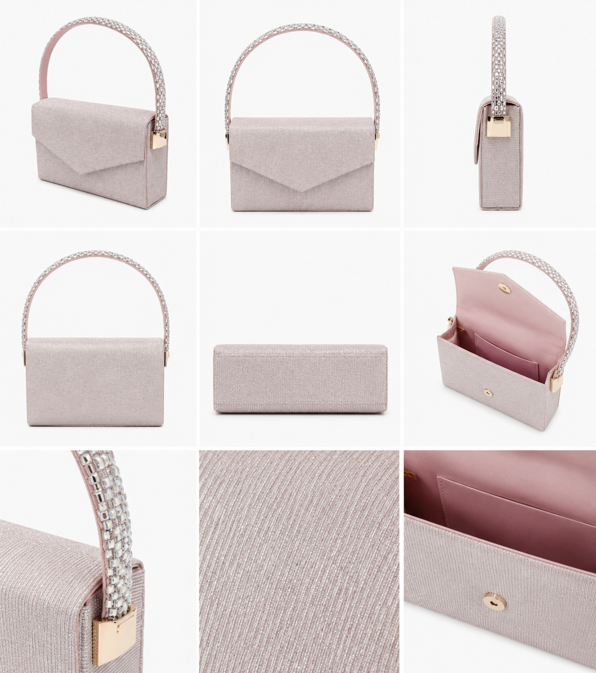 Pochette Lurex Manico Zirconi