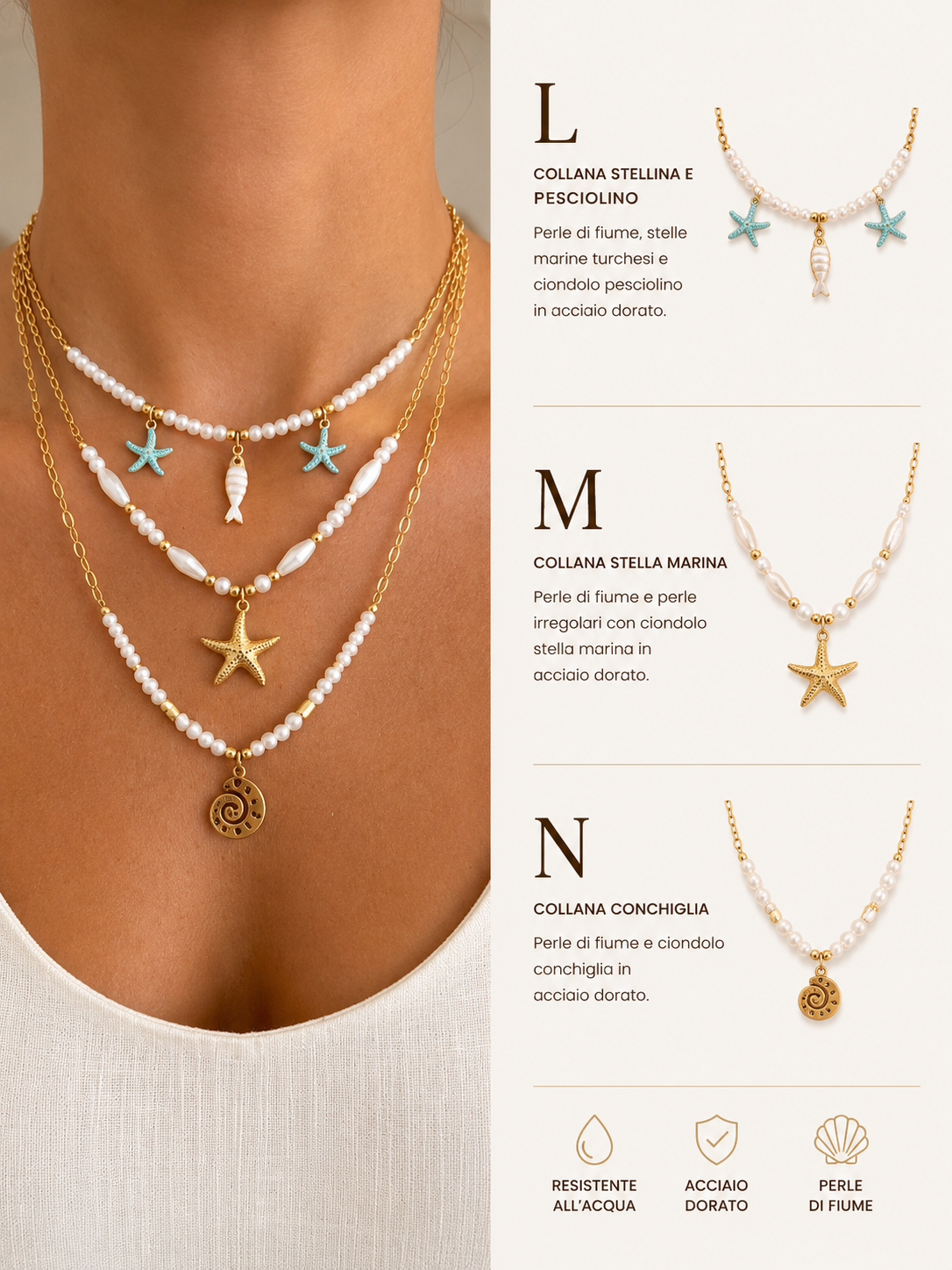 Collana Santorini White