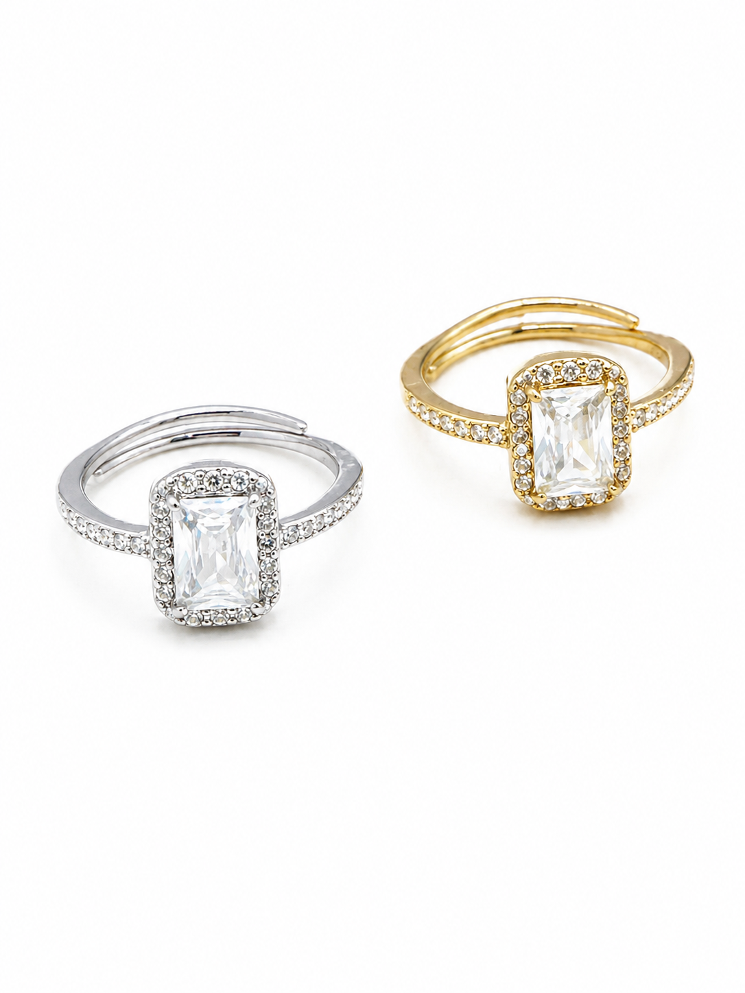 Anello Solitaire Rettangolo