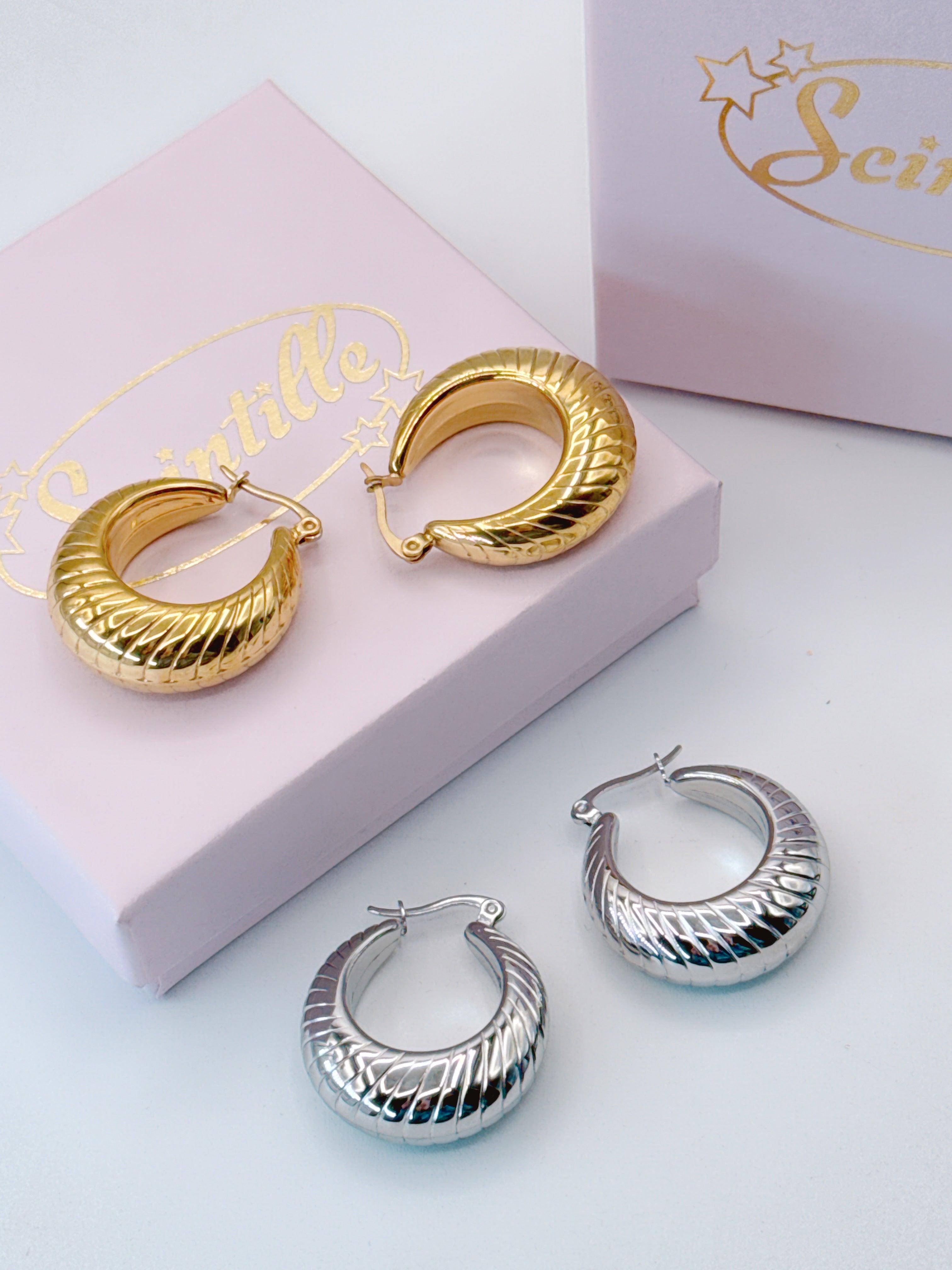 Orecchini Cerchio Rigato