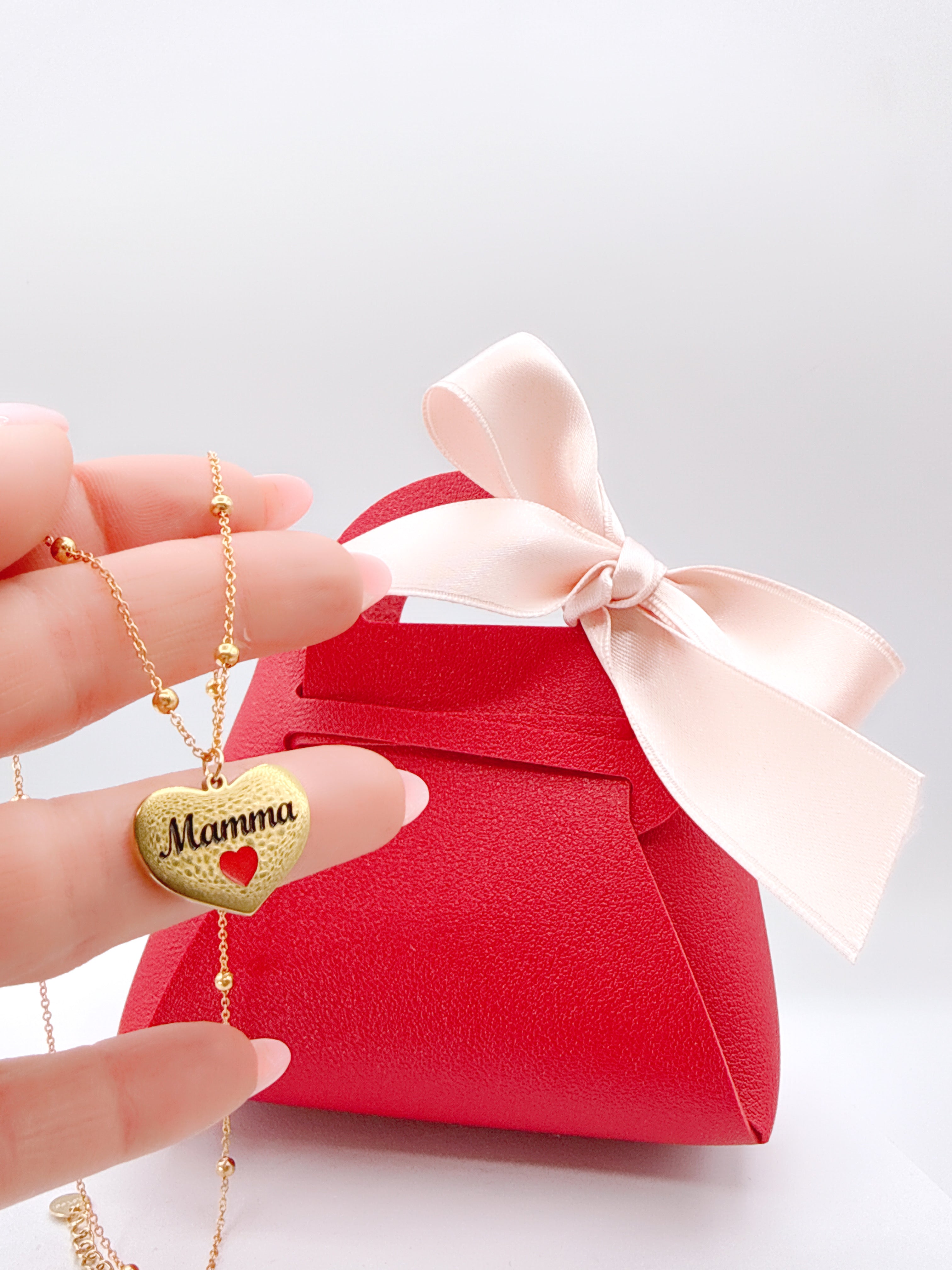 Collana Mamma Gold + Bag Rossa