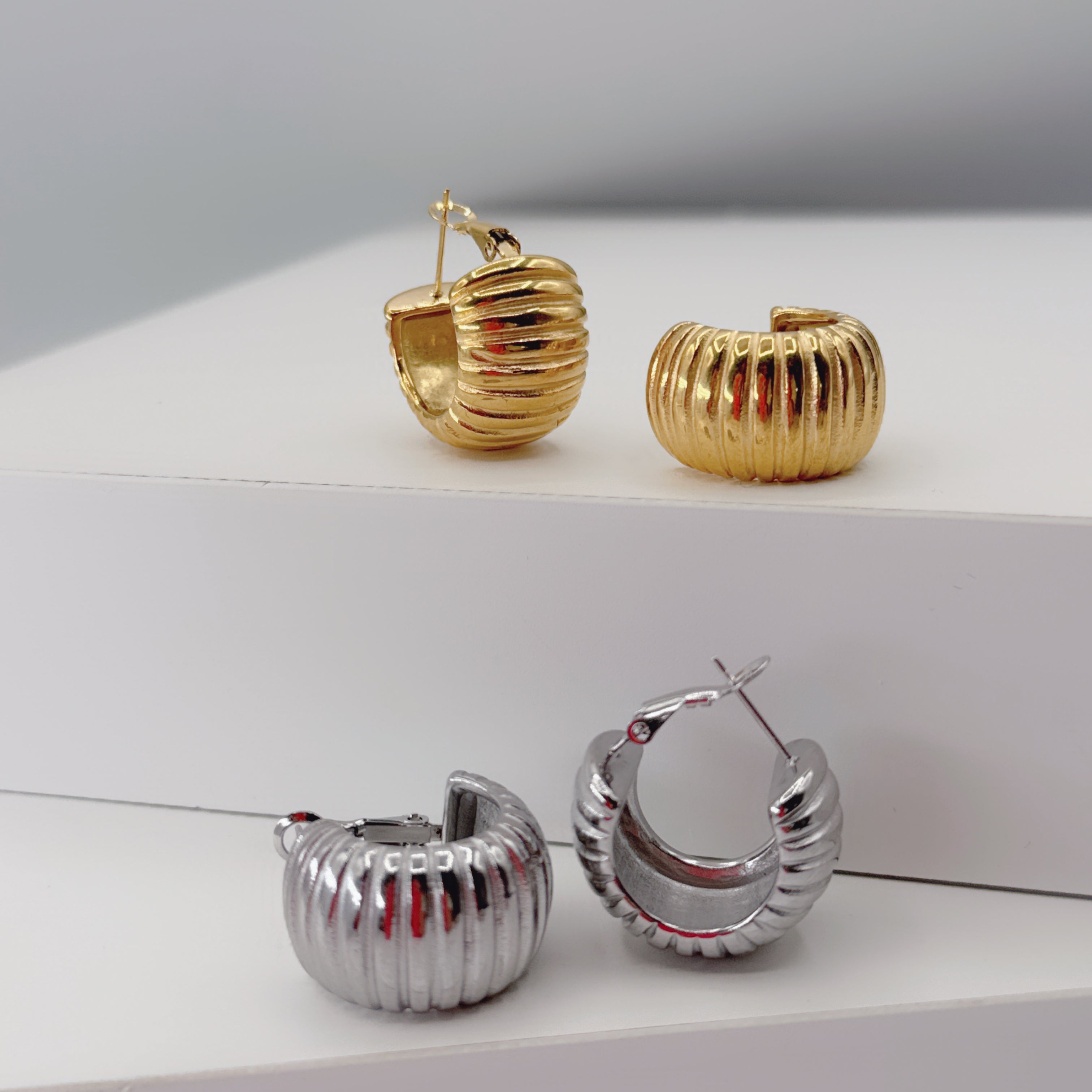 Orecchini Cerchio Rigato