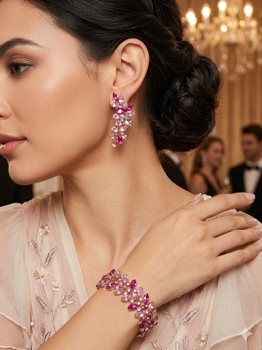 Orecchini & Bracciale Sfumature Pink
