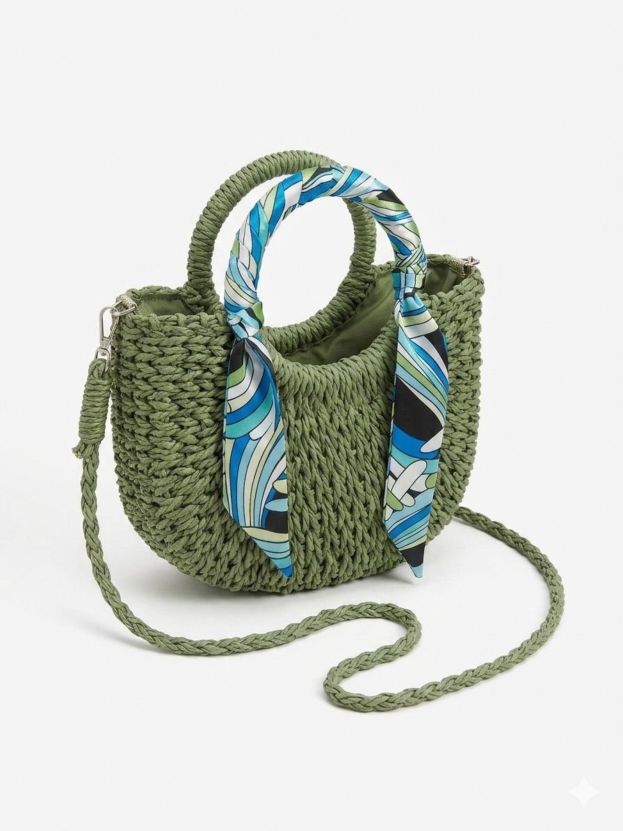 Borsa Rafia Foulard
