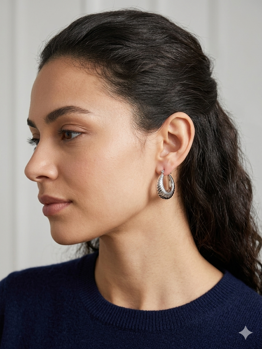 Orecchini Cerchio Rigato