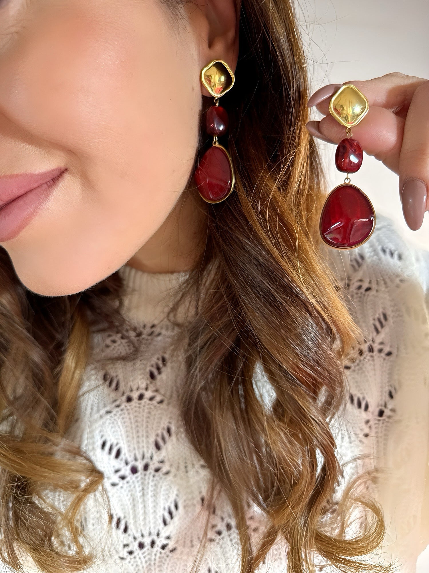 Orecchini Delia Bordeaux