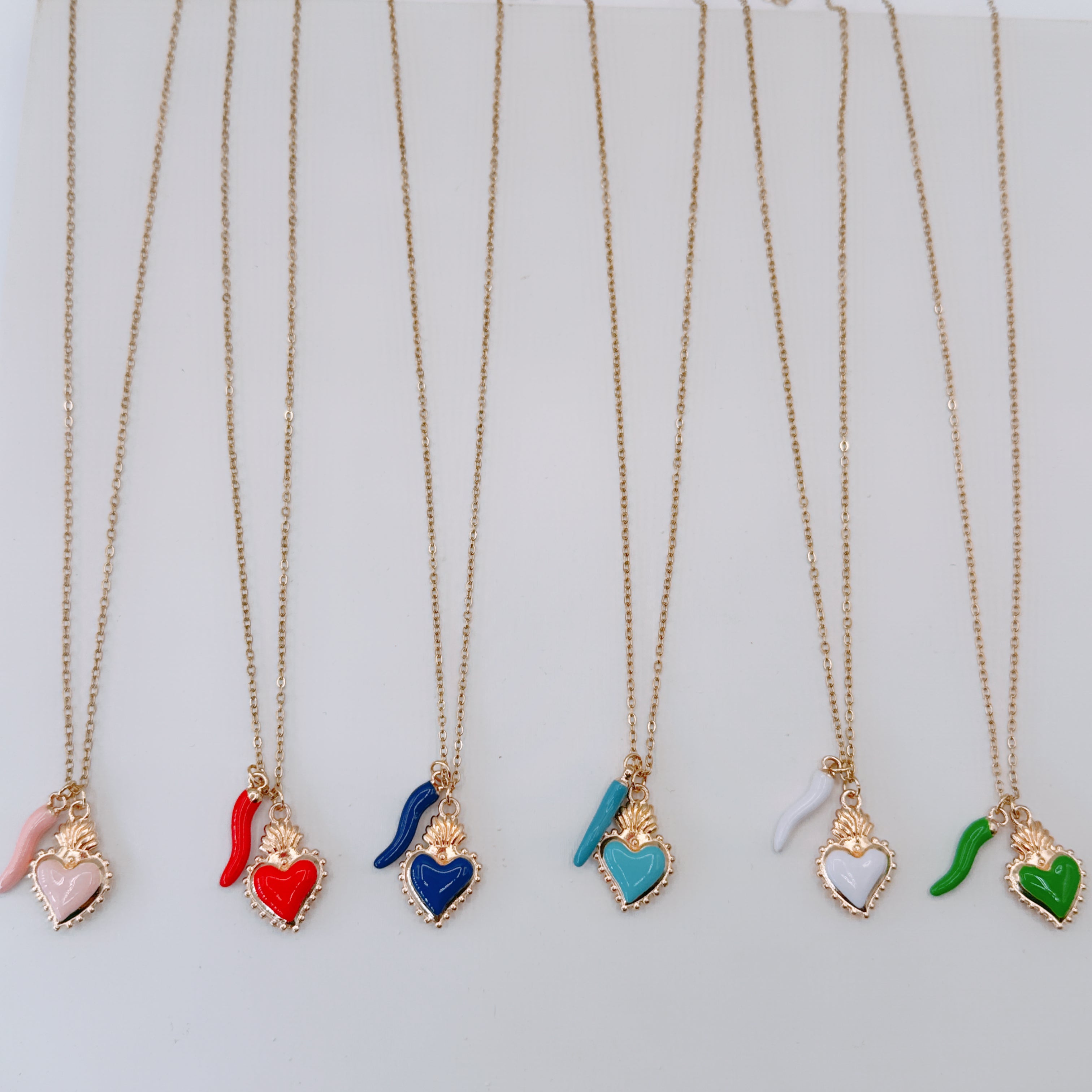 Collana Sacro Cuore & Peperoncino Colors