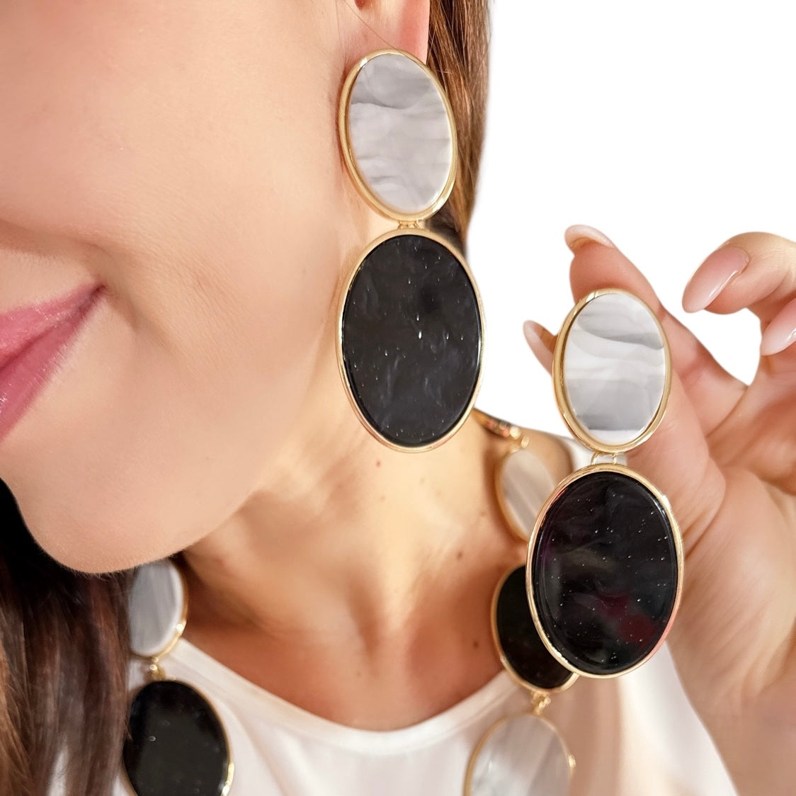 Collana & Orecchini Black & White