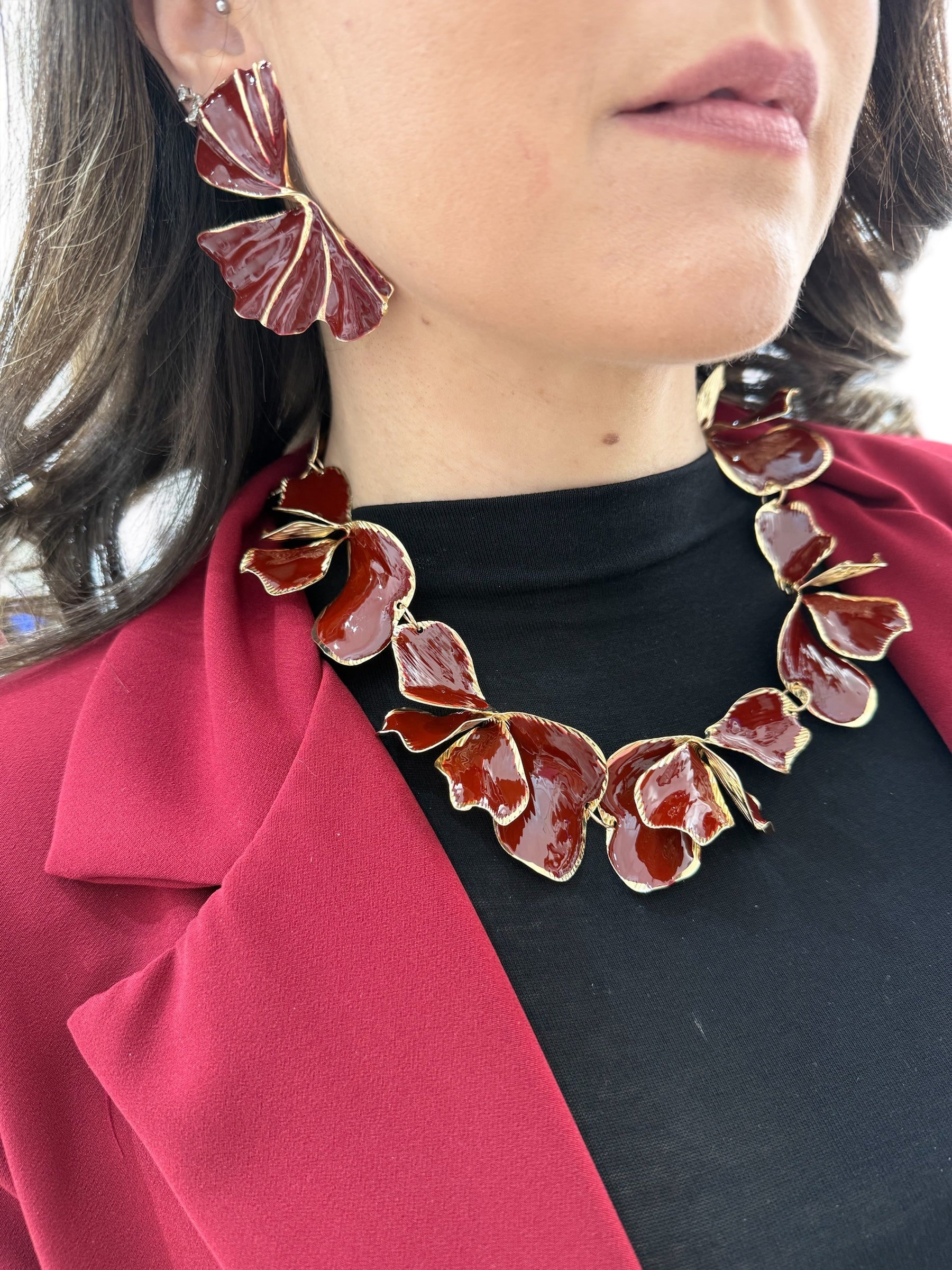 Collana Flow Bordeaux