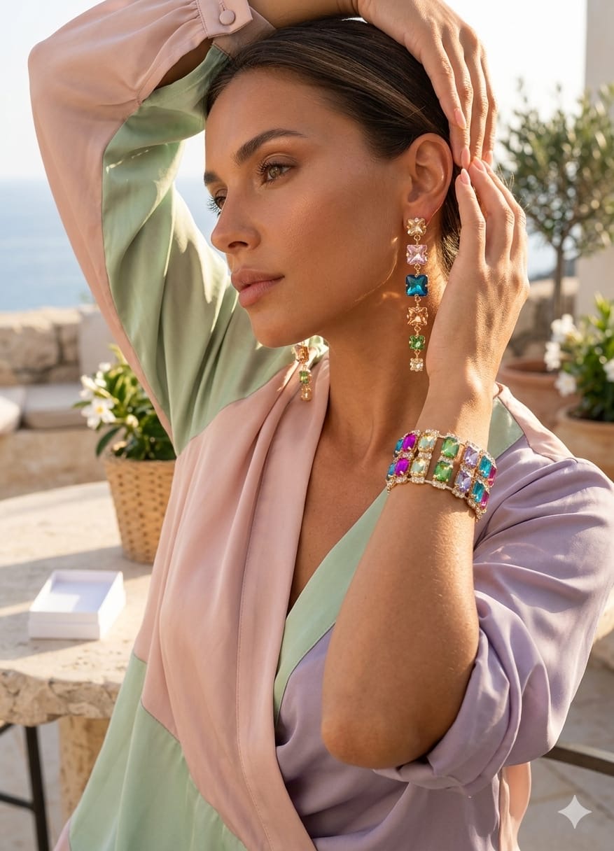 Orecchini & Bracciale Multicolor