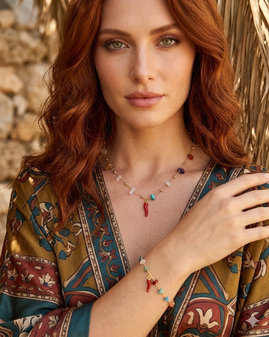 Collana Cristalli & Peperoncino