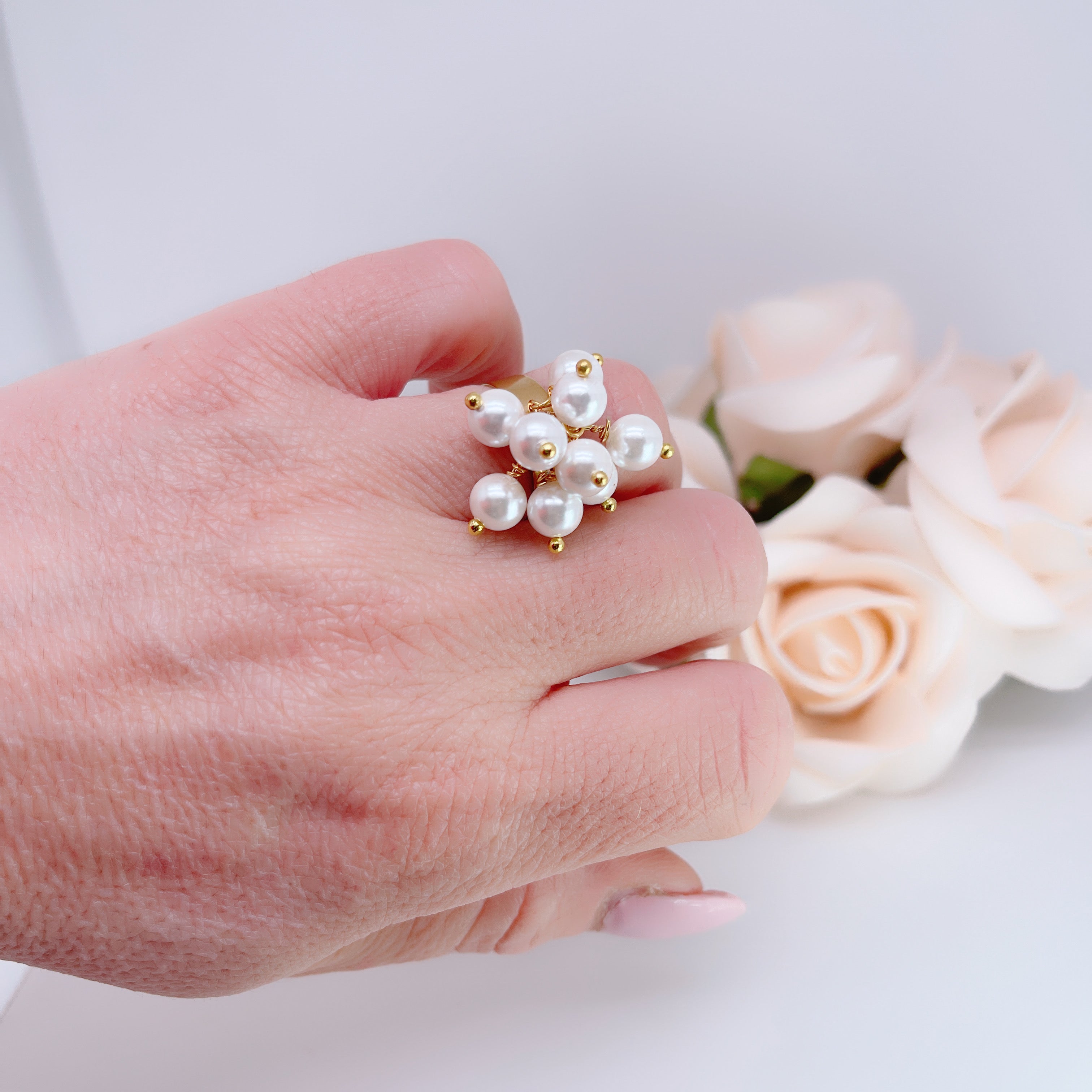 Anello Grappolo Perle - Scintille Accessori