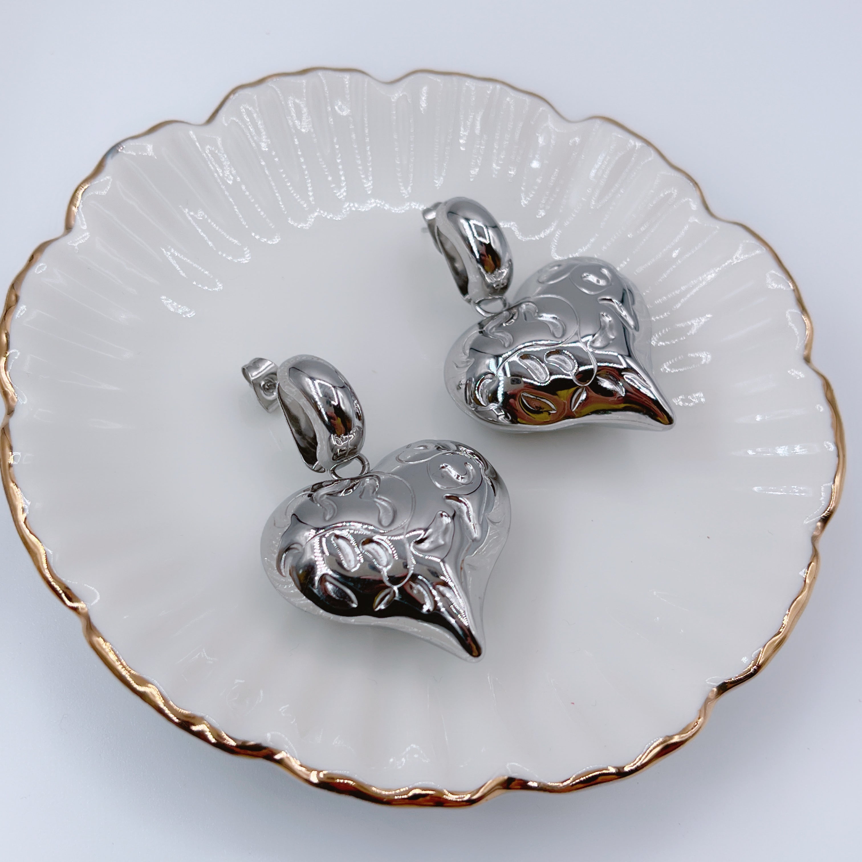 Orecchini Cuore Intarsiato