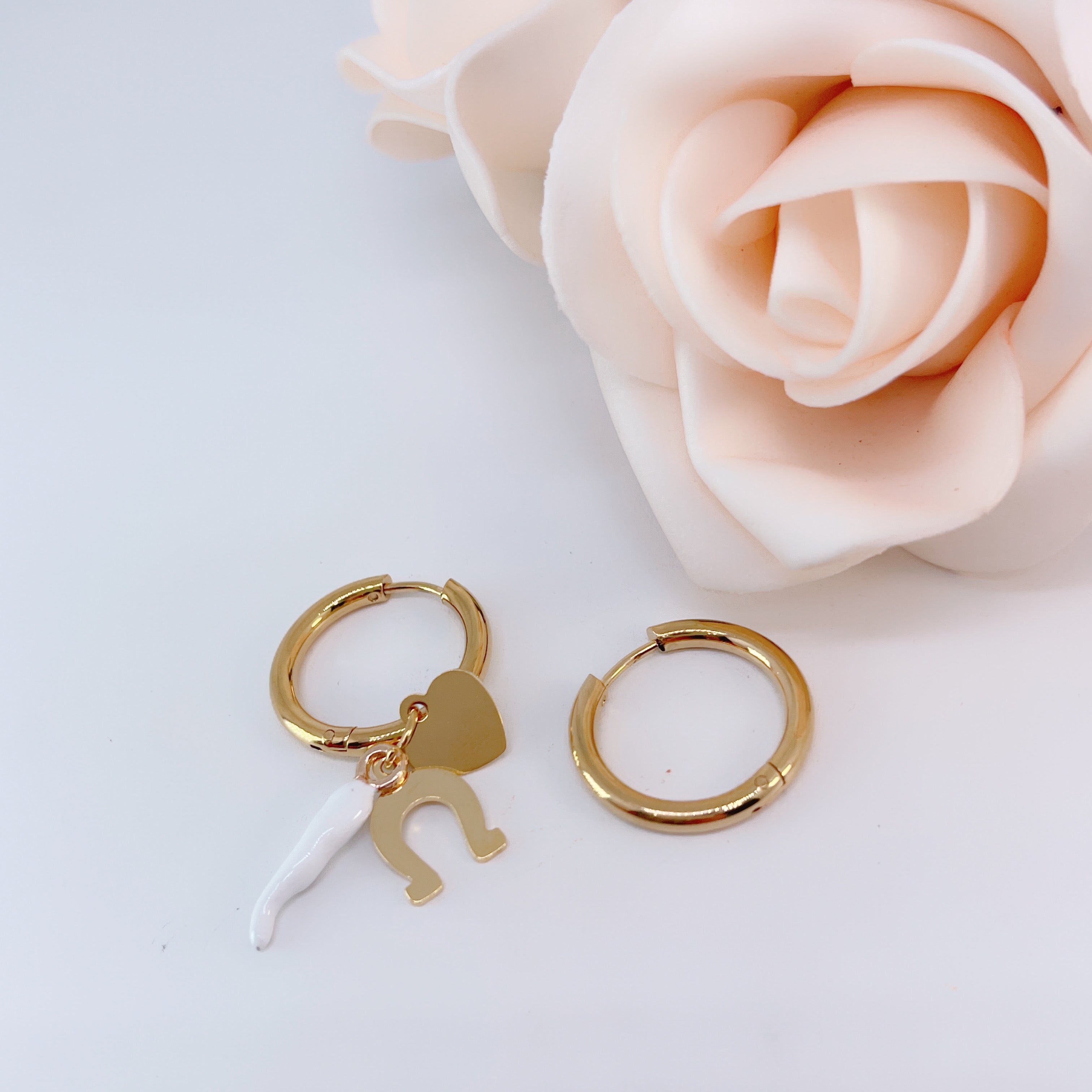 Orecchini Cerchio Charme White - Scintille Accessori