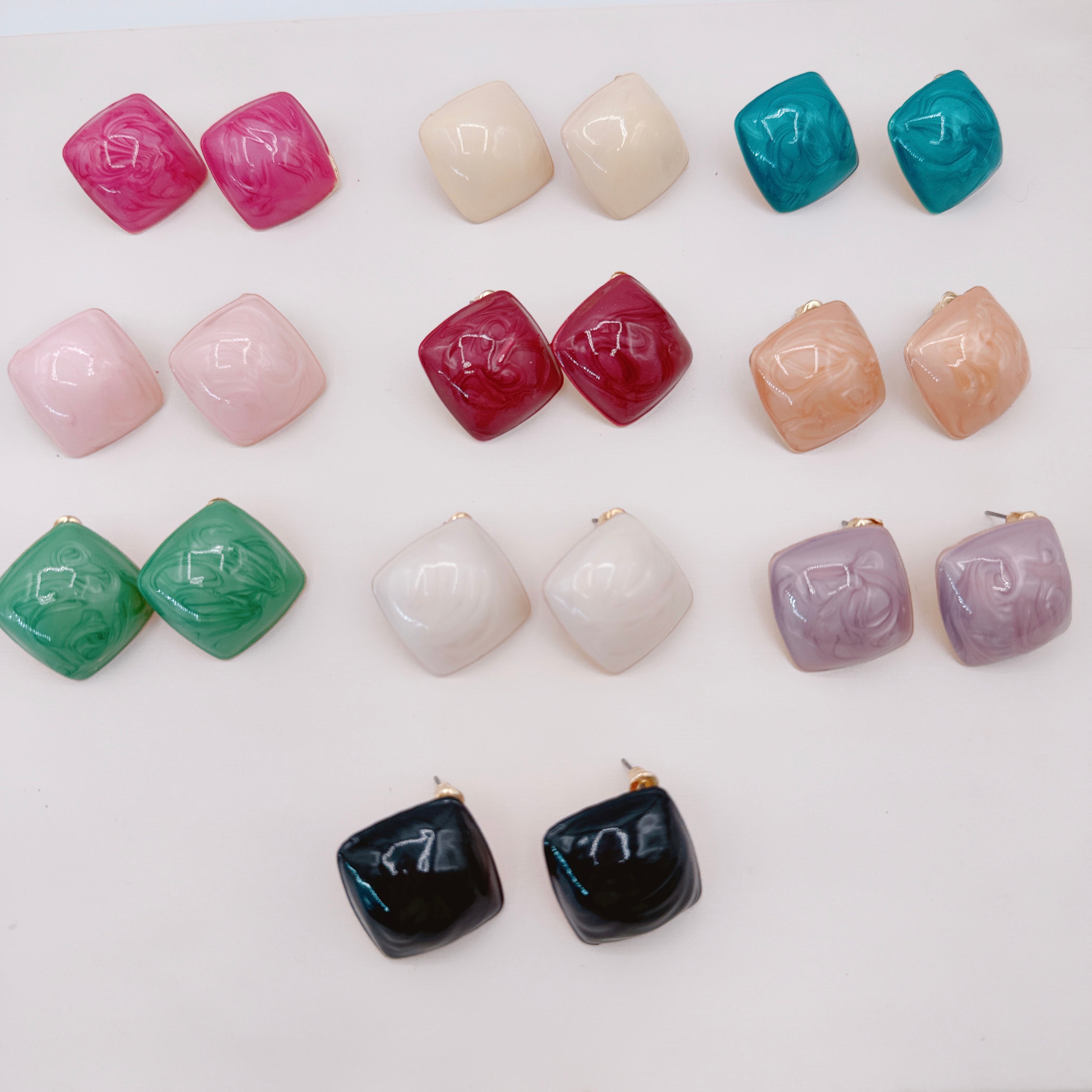 Orecchini Quadrato Smaltato