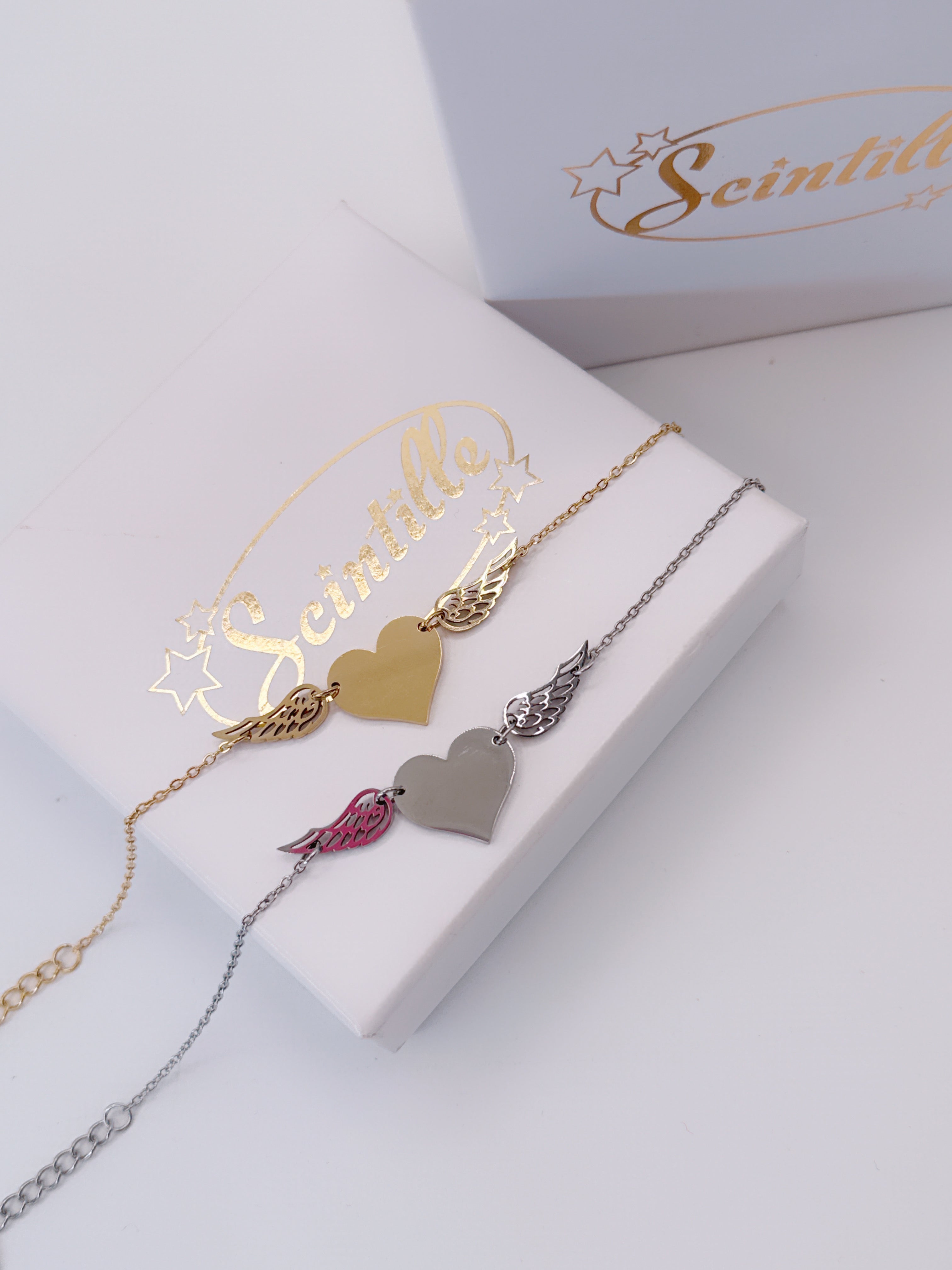 Bracciale Cuore Ali INCISIONE GRATUITA