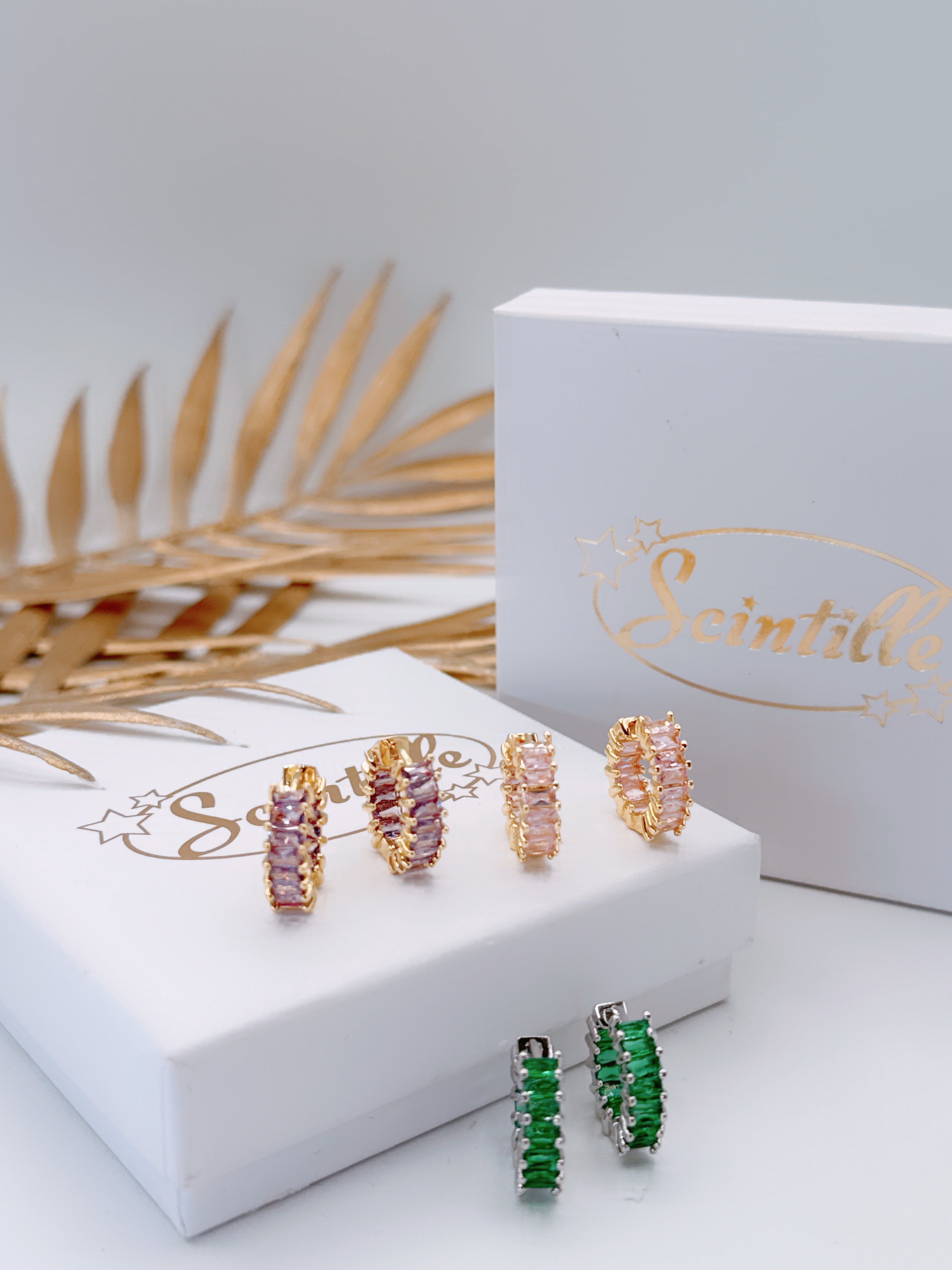 Orecchini Cerchio Baguette