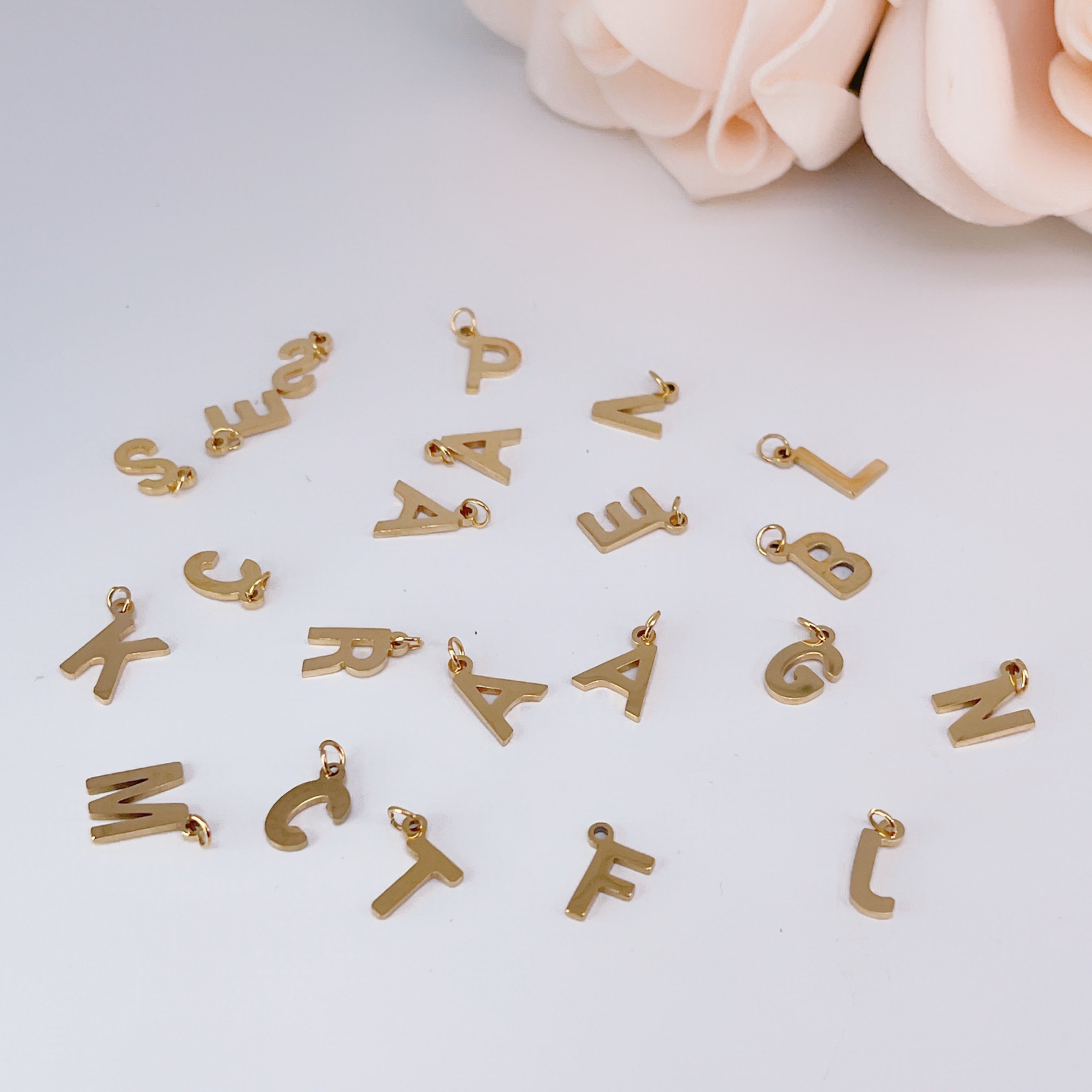 Ciondolo Letterina GOLD Acciaio 1 cm
