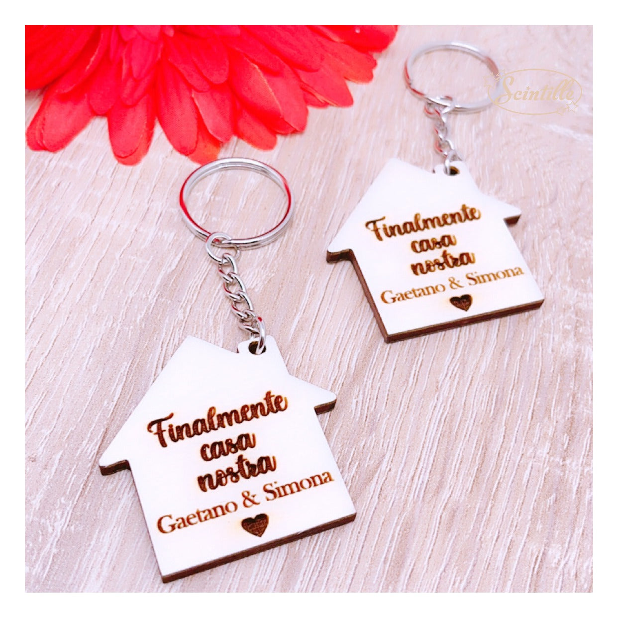 Portachiavi Casetta Personalizzato - SCINTILLE ACCESSORI MODA