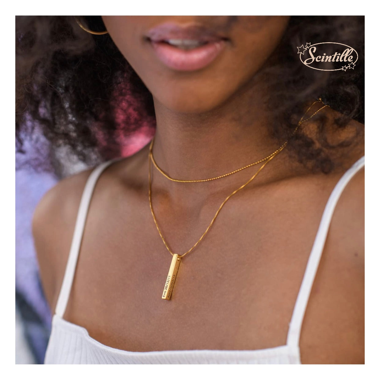 Collana Barretta a 4 Incisioni - SCINTILLE ACCESSORI MODA