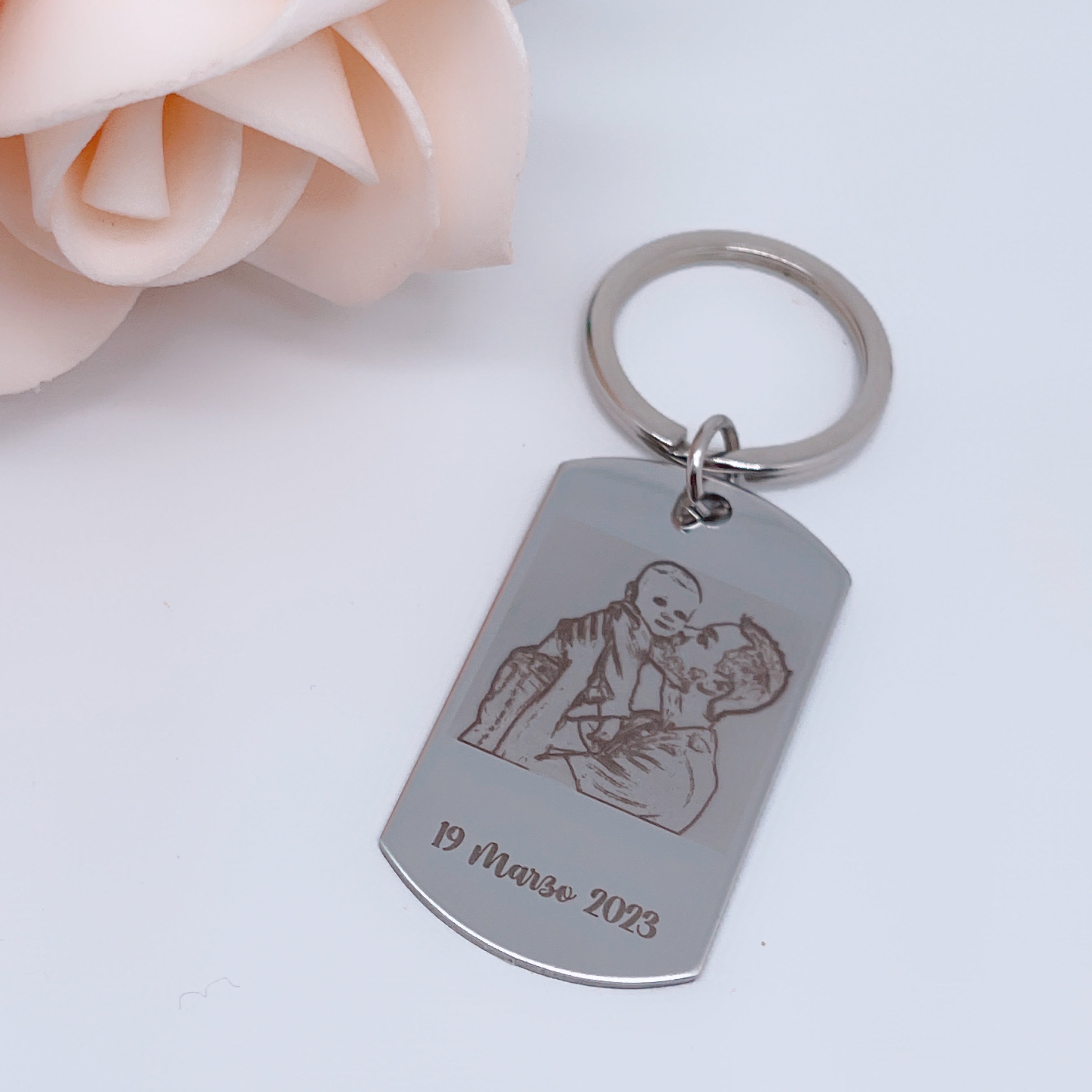 Portachiavi Acciaio Festa Del Papà - SCINTILLE ACCESSORI MODA