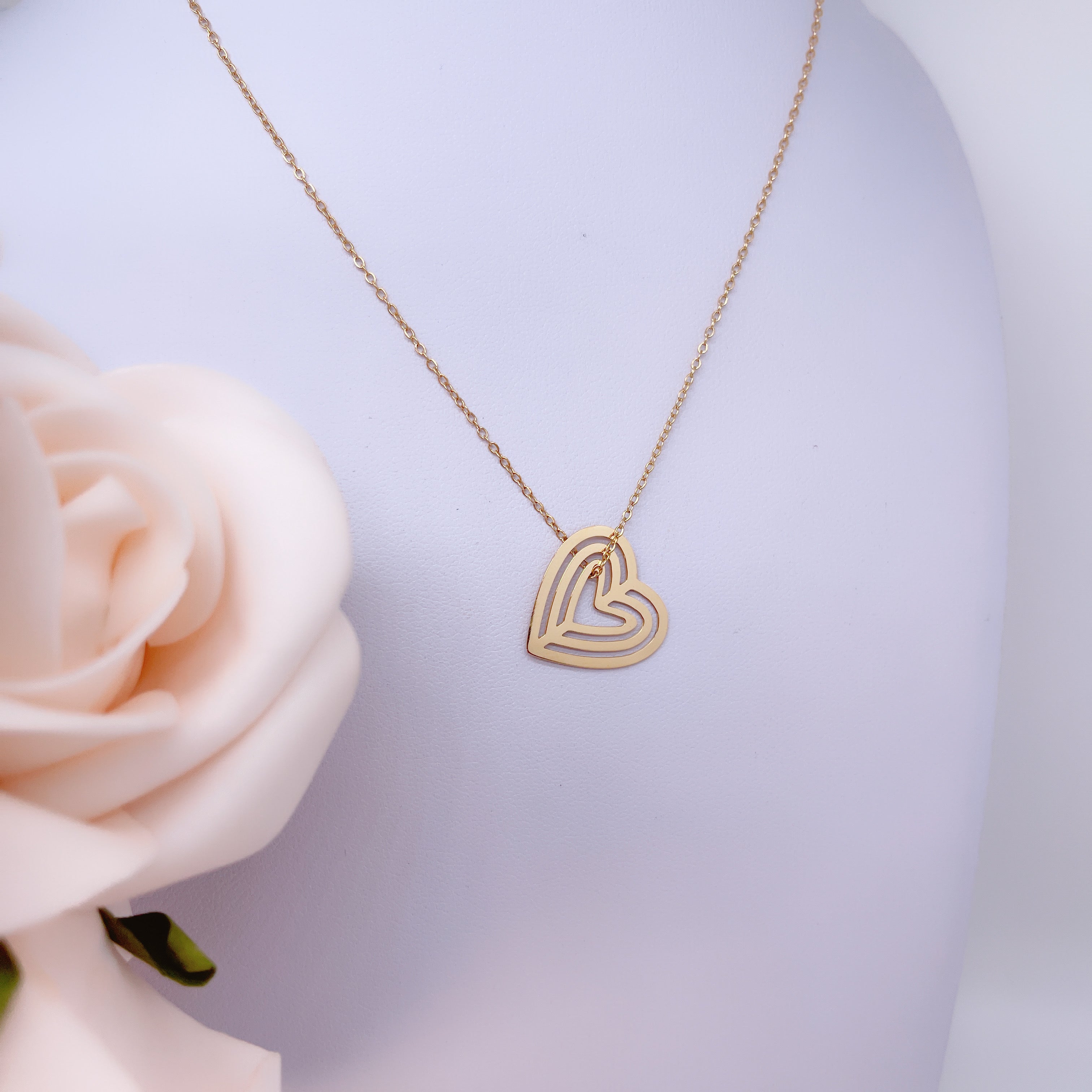 Collana Cuore Intarsiato - SCINTILLE ACCESSORI MODA