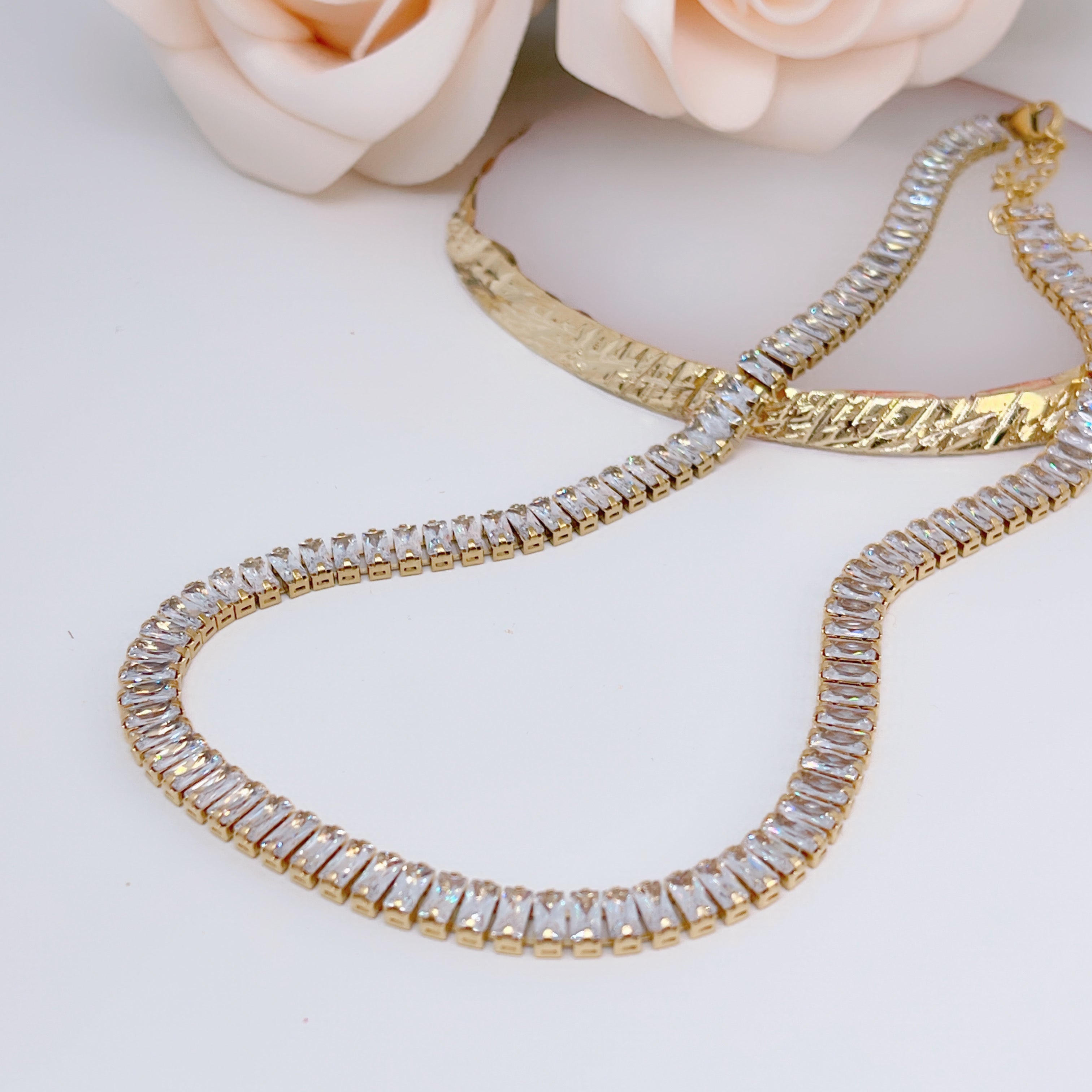 Collana Collier Baguette Gold - SCINTILLE ACCESSORI MODA