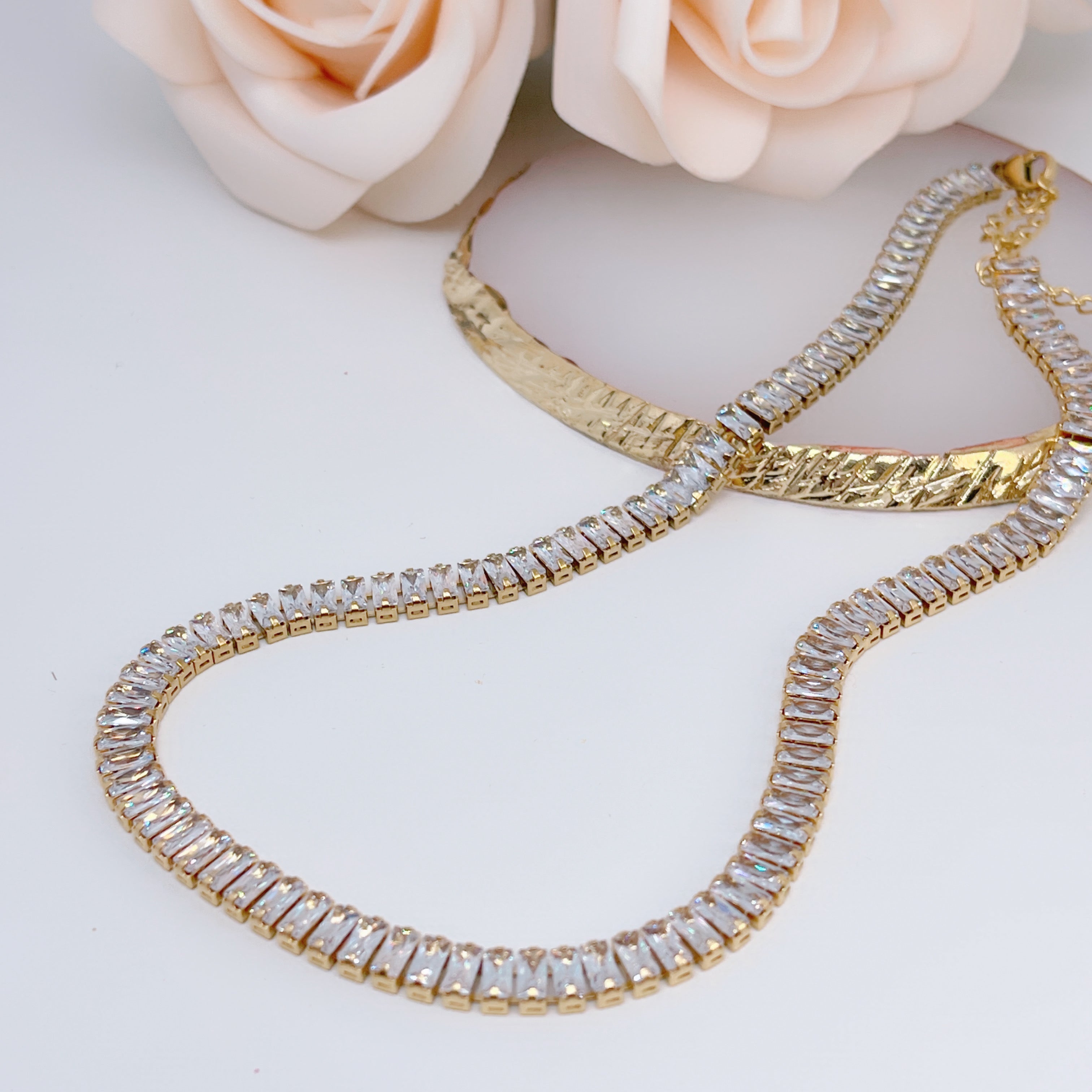 Collana Collier Baguette Gold - SCINTILLE ACCESSORI MODA