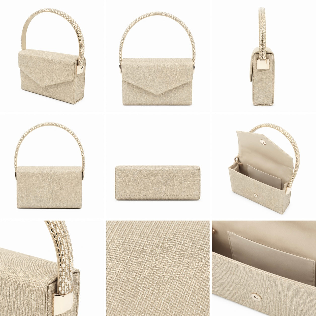 Pochette Lurex Manico Zirconi