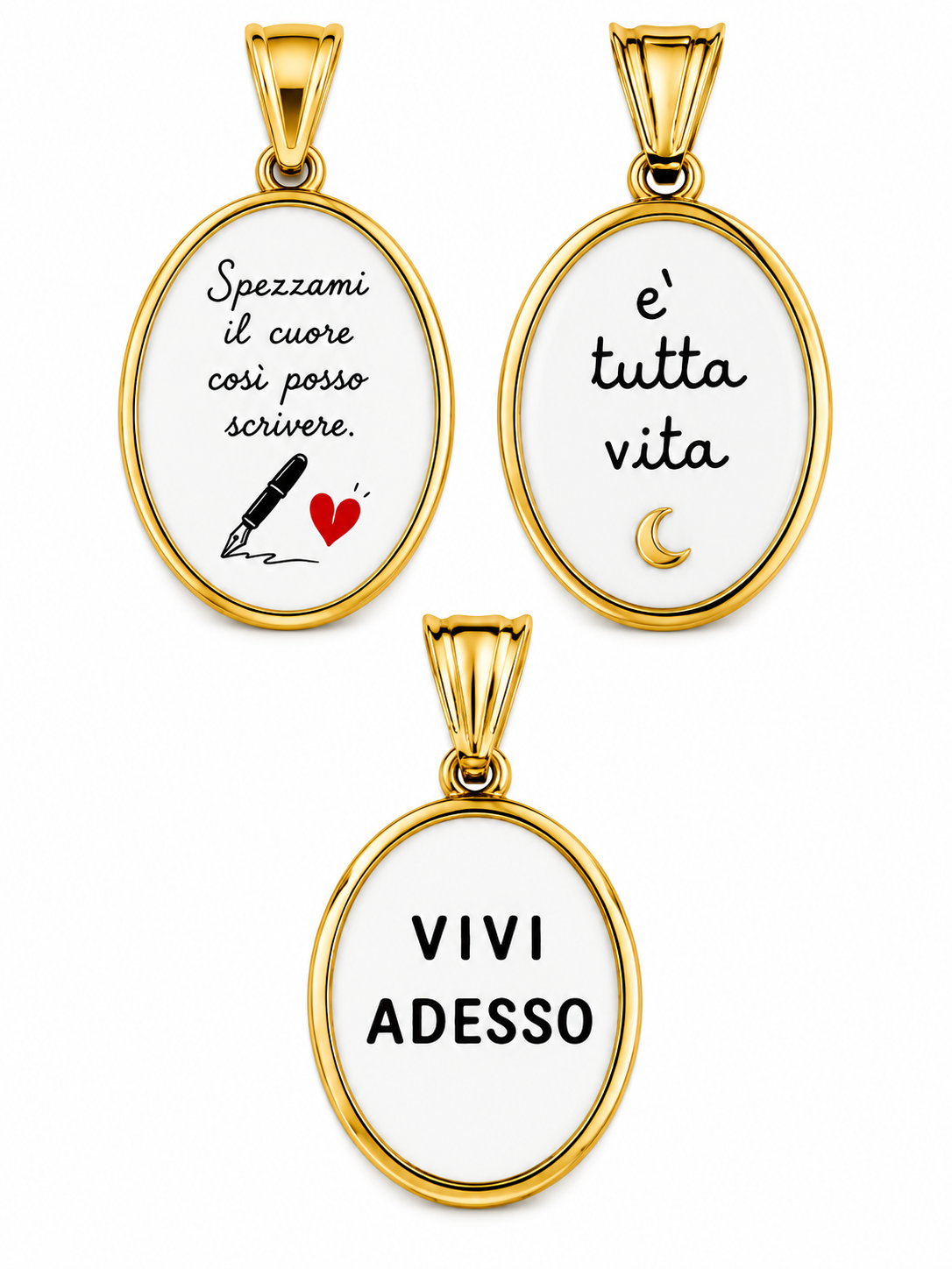 CIONDOLO OVALE FRASI