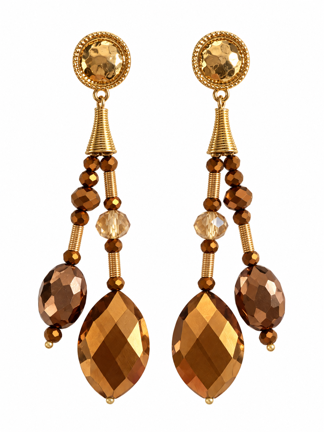 Orecchini Cristalli Brown