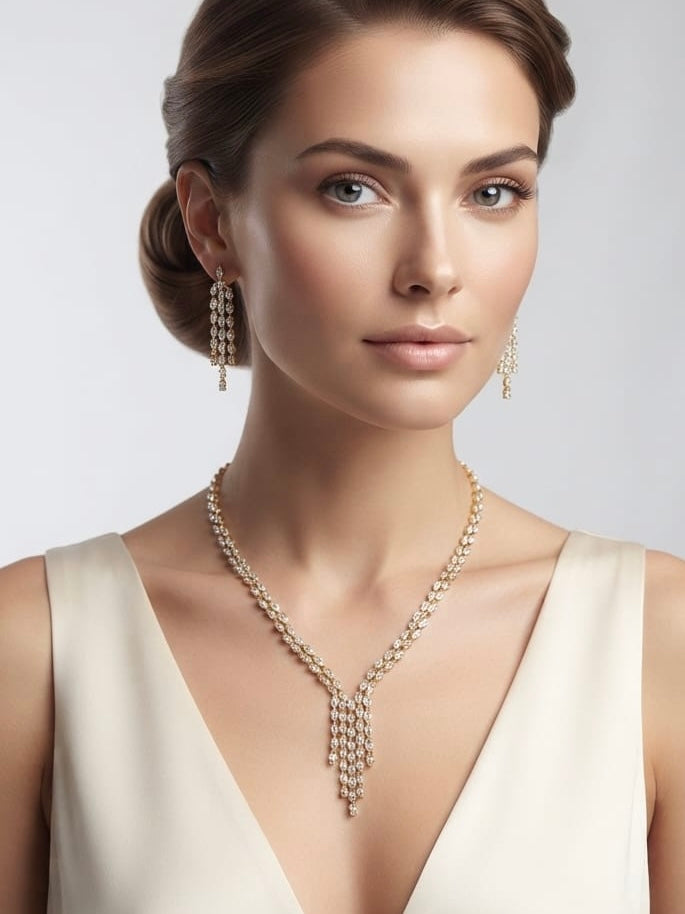 Completo Collana & Orecchini Lusso Gold