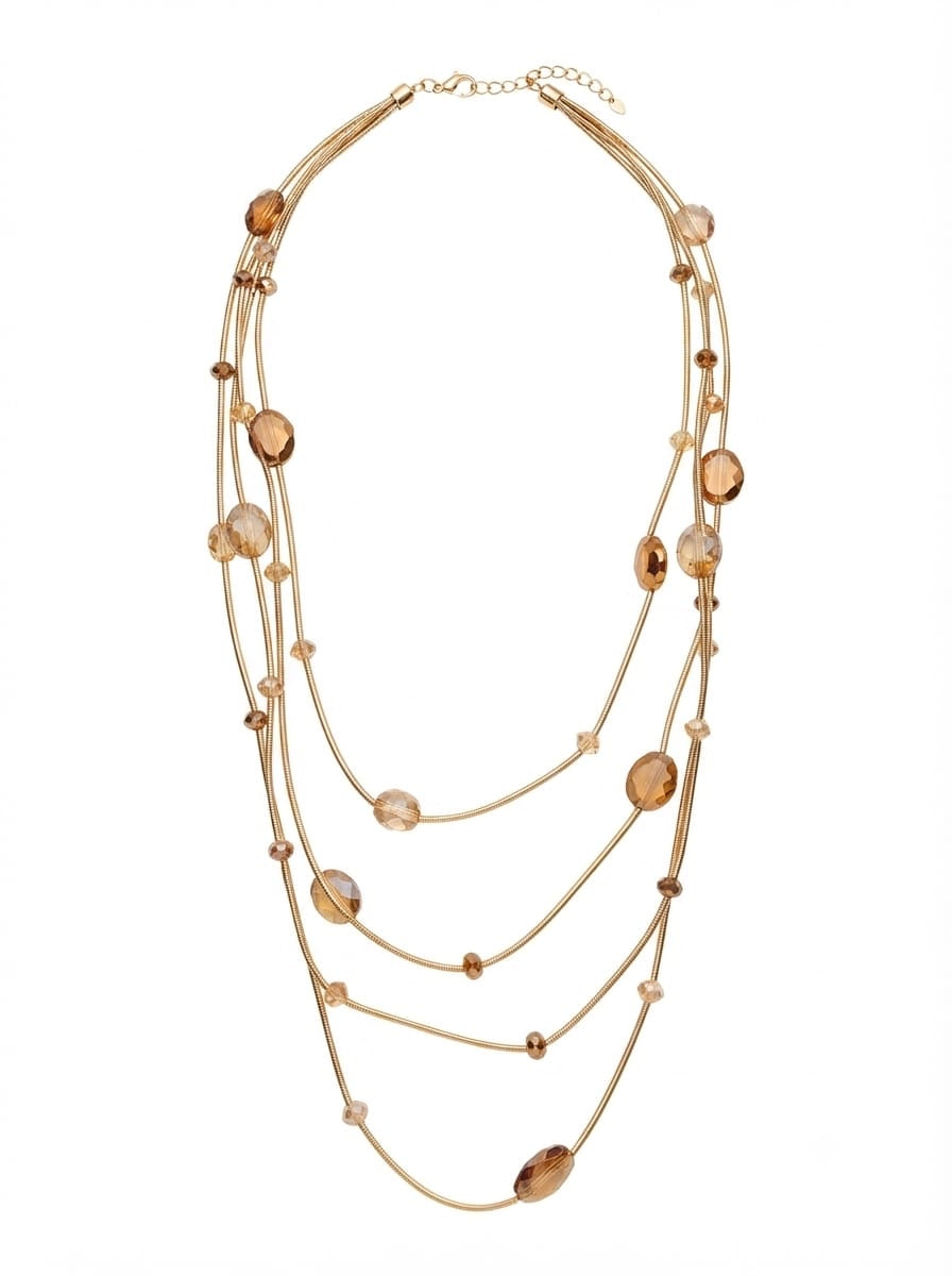 Collana Multifili Cristalli Brown