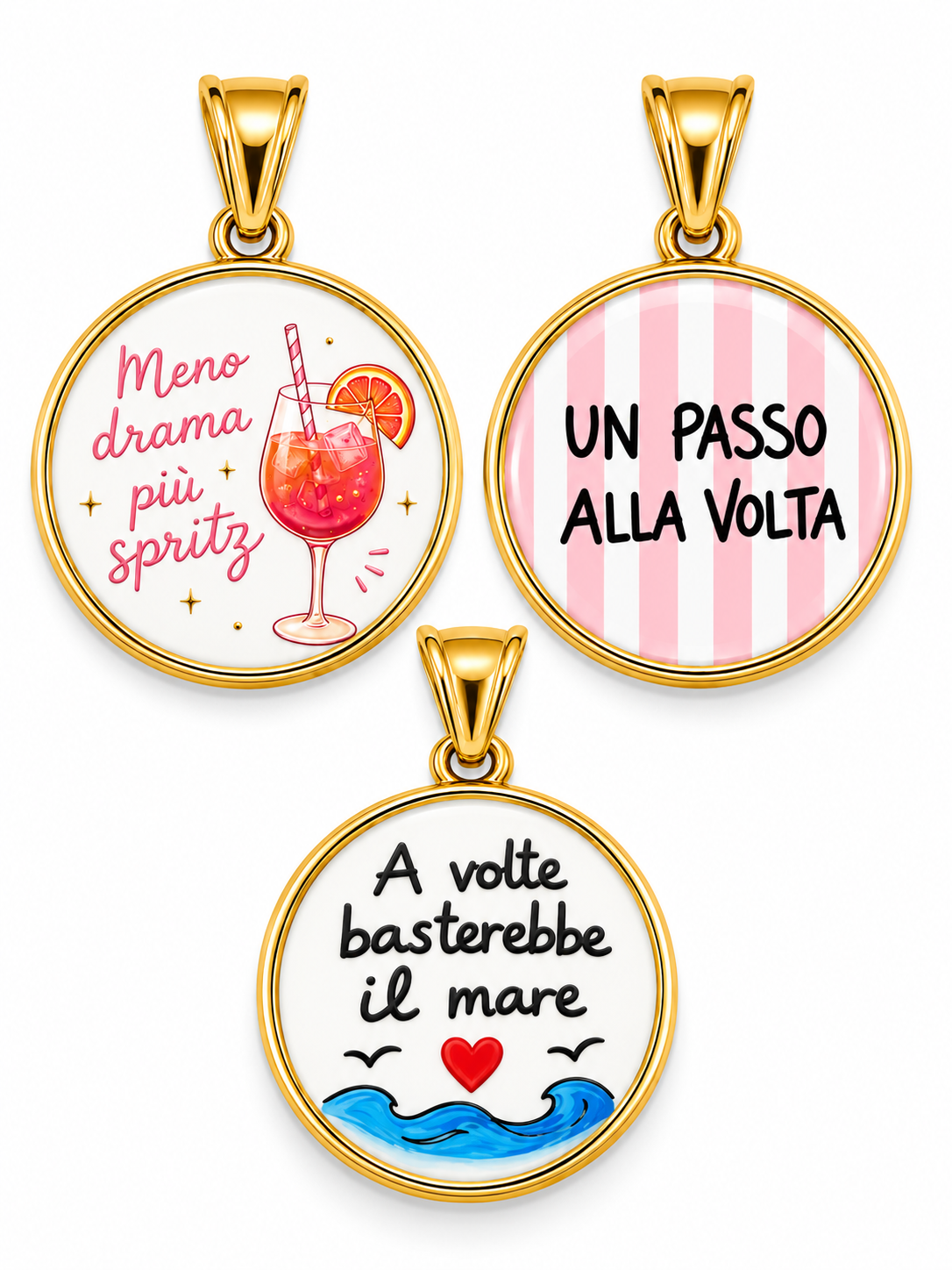 CIONDOLO TONDO FRASE