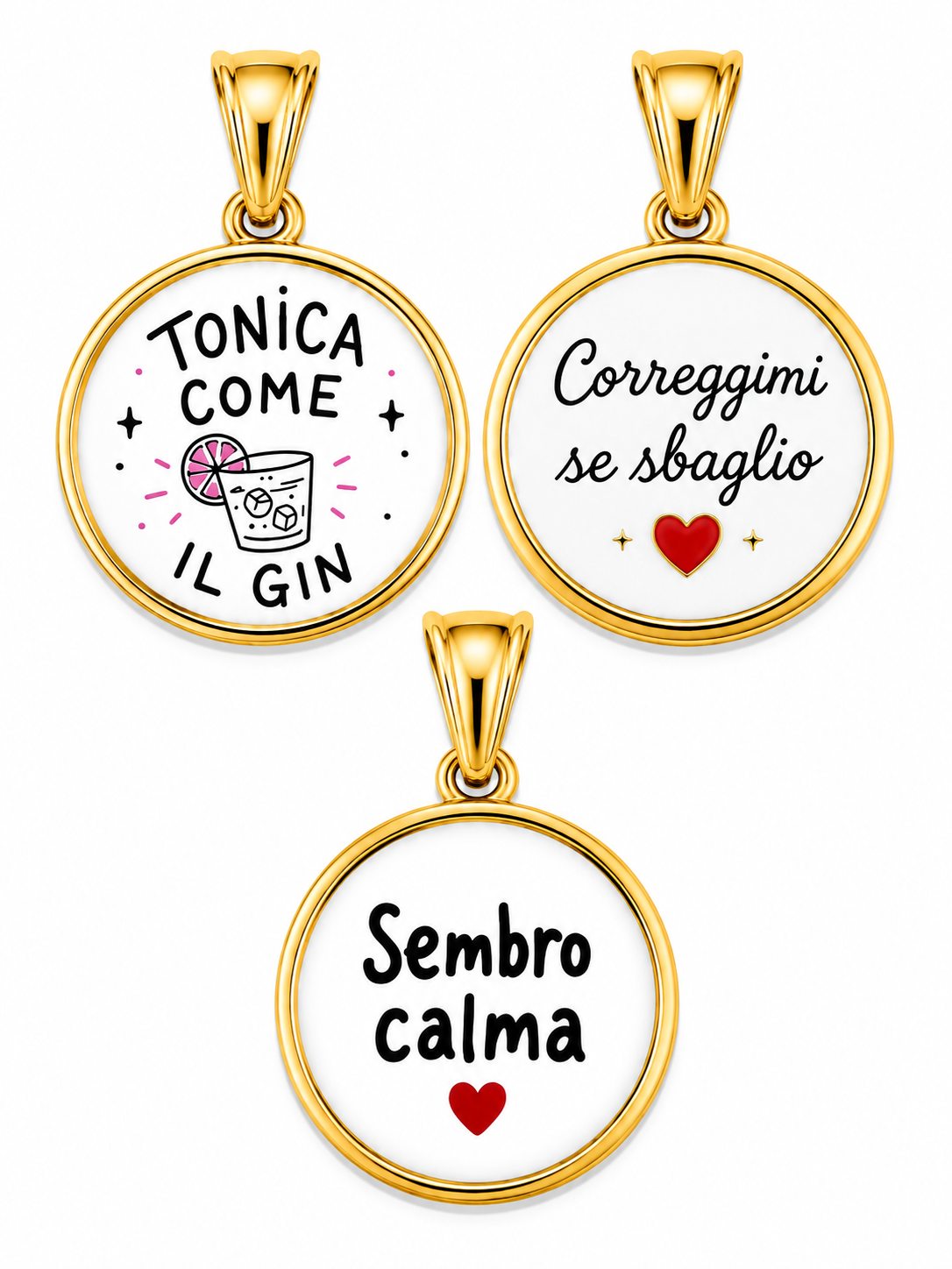CIONDOLO TONDO FRASE