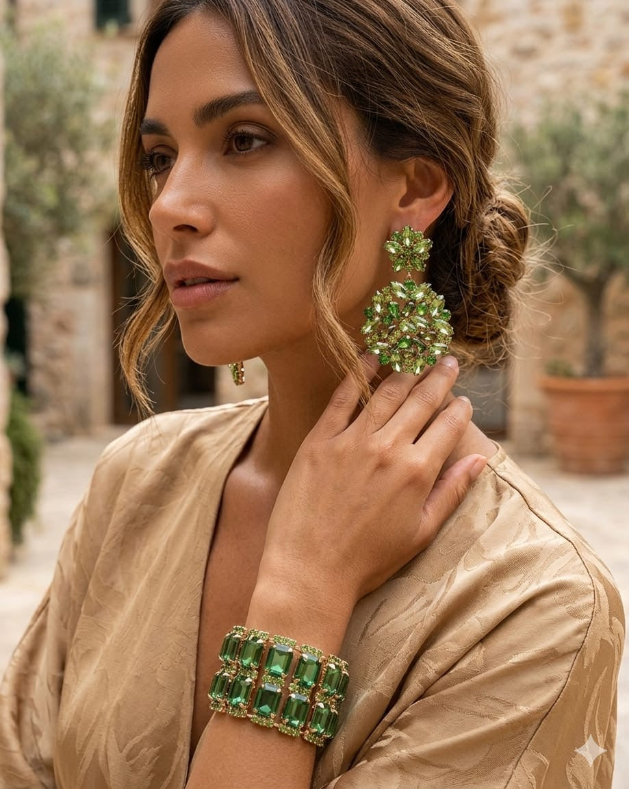 Orecchini & Bracciale Smeraldo