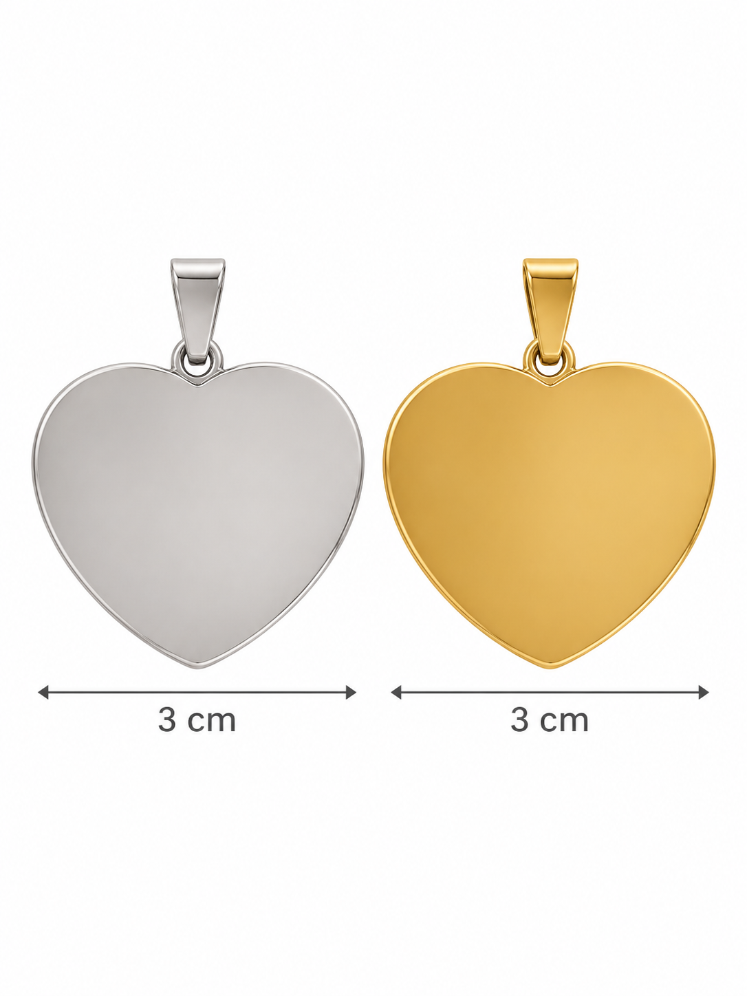 CIONDOLO CUORE 3 cm Incisione Inclusa