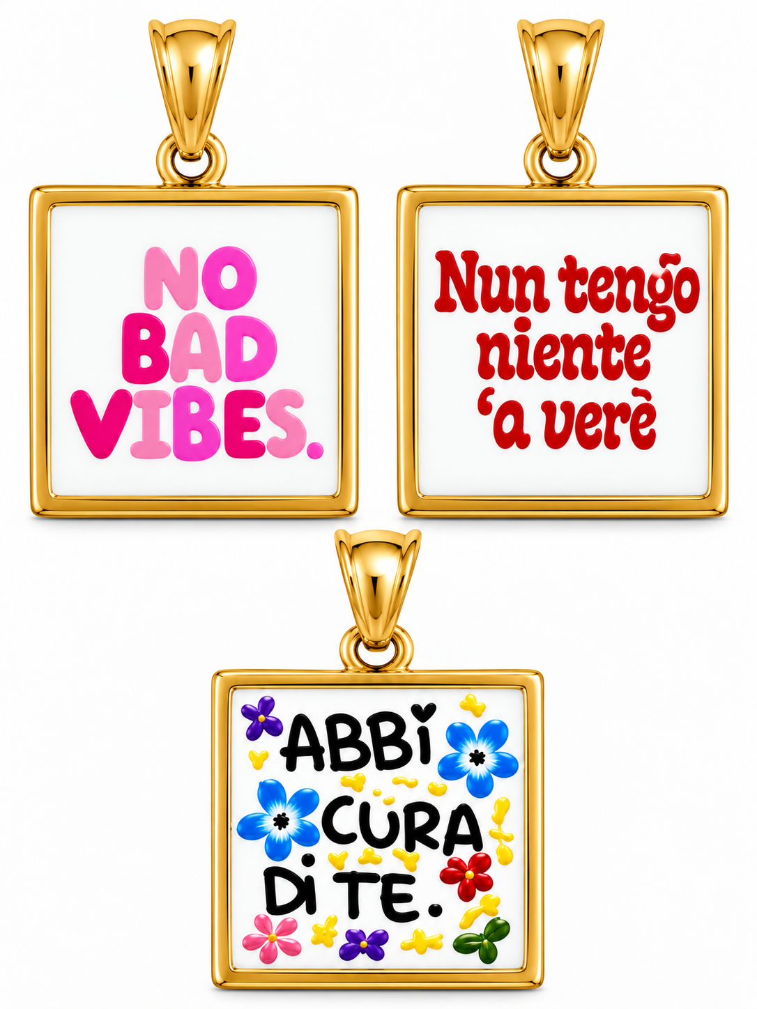 CIONDOLO QUADRATO FRASI