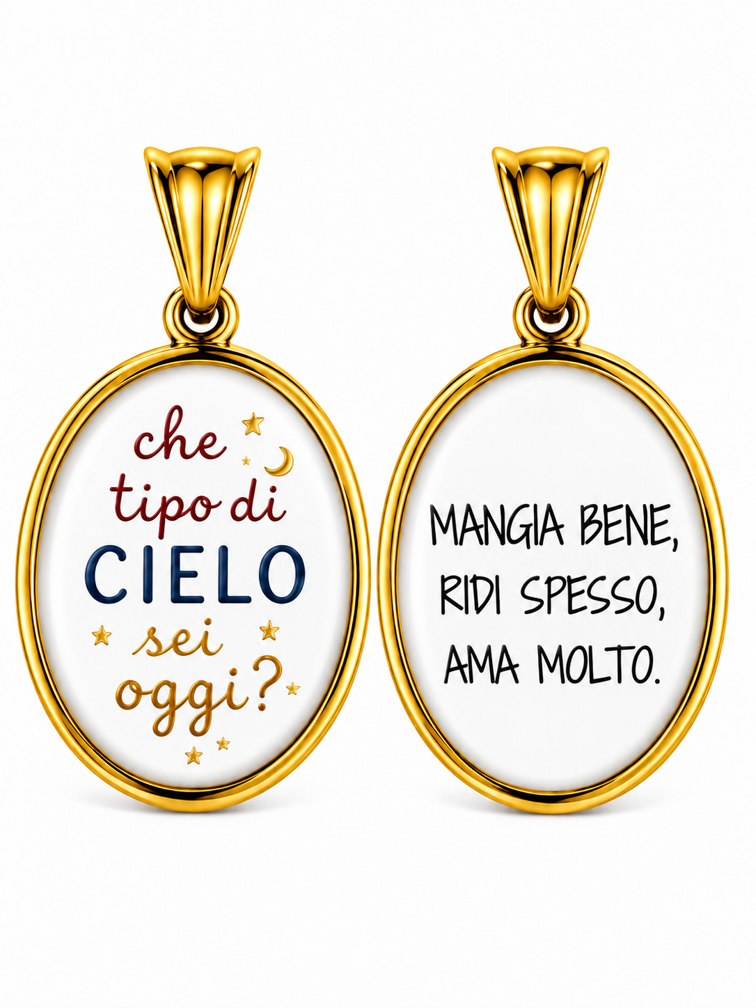 CIONDOLO OVALE FRASI
