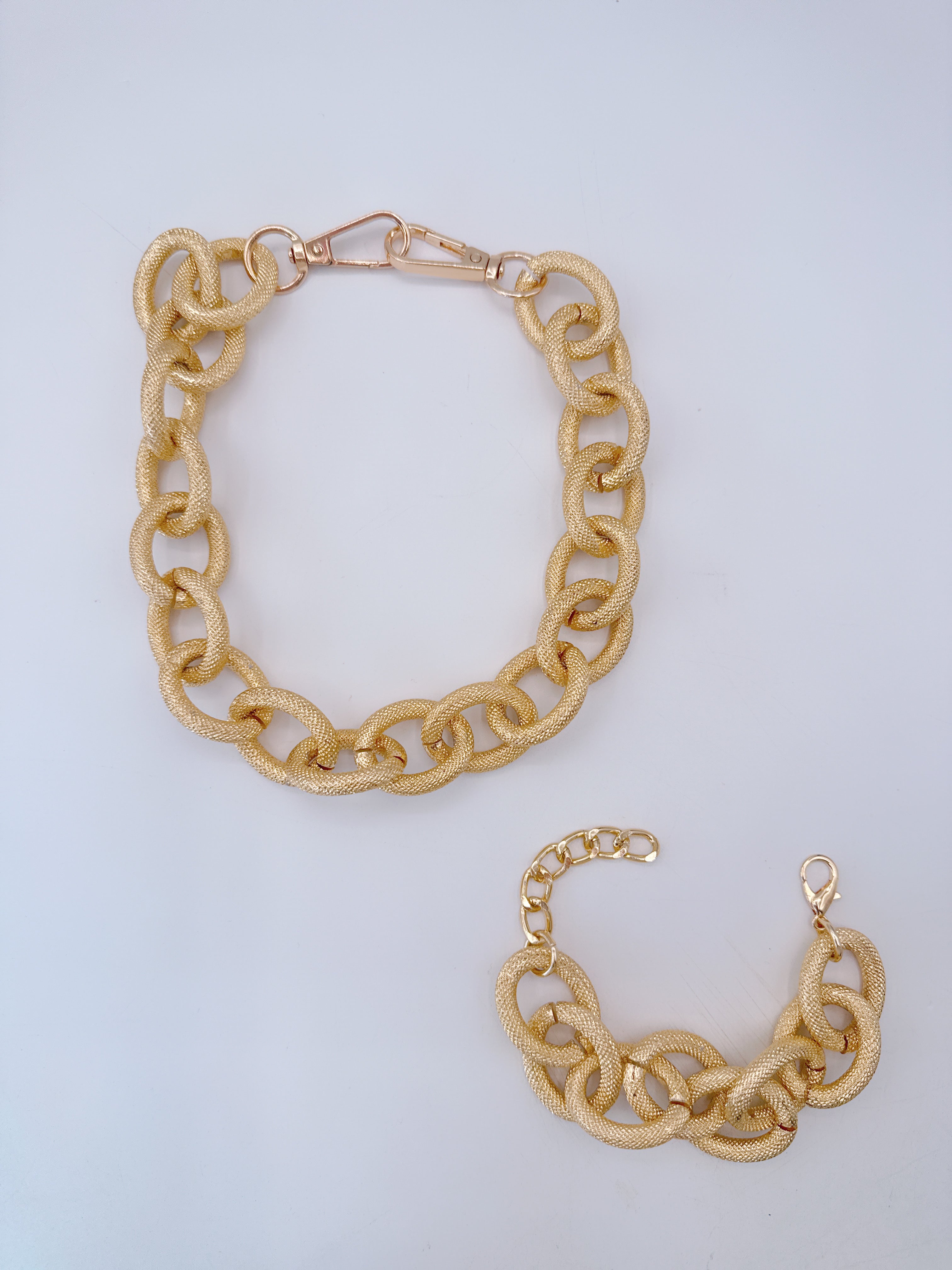 Collana & Bracciale Satin Gold