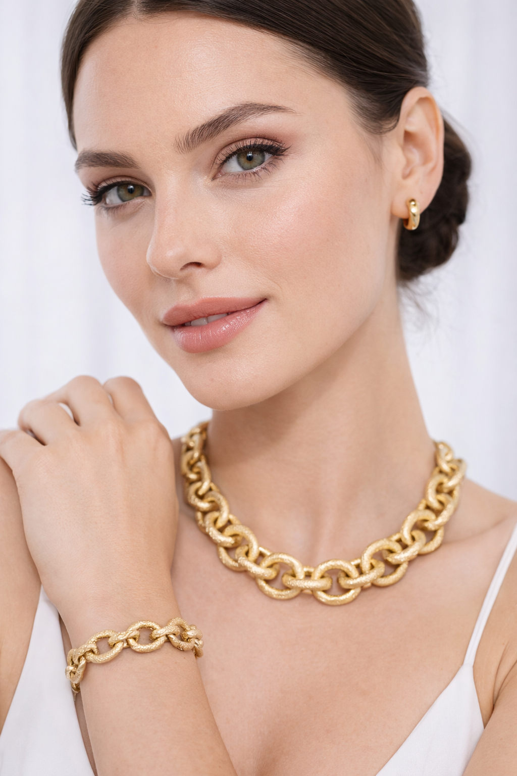 Collana & Bracciale Satin Gold